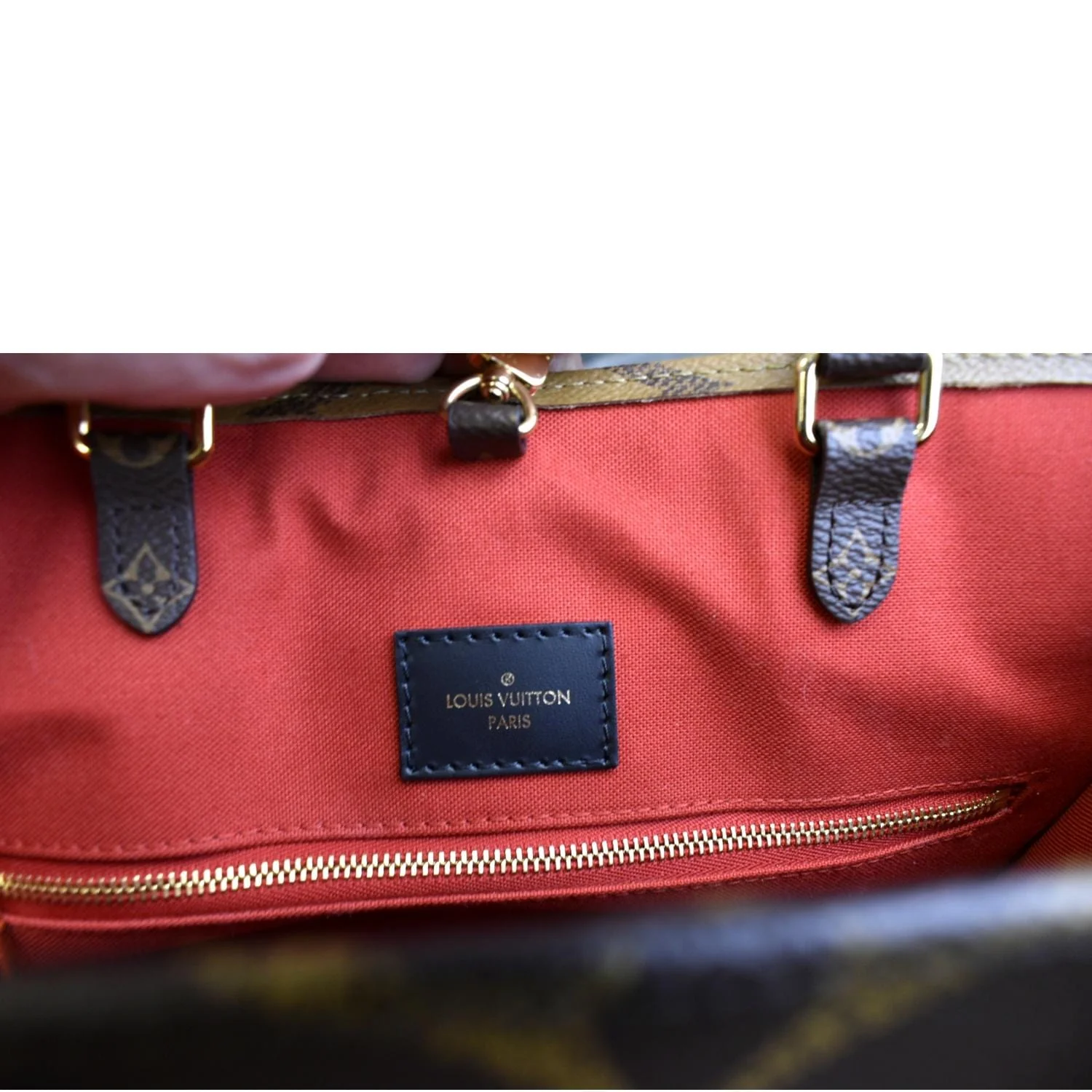 LOUIS VUITTON Onthego MM Giant Monogram Canvas Tote Shoulder Bag Brown - Image 13