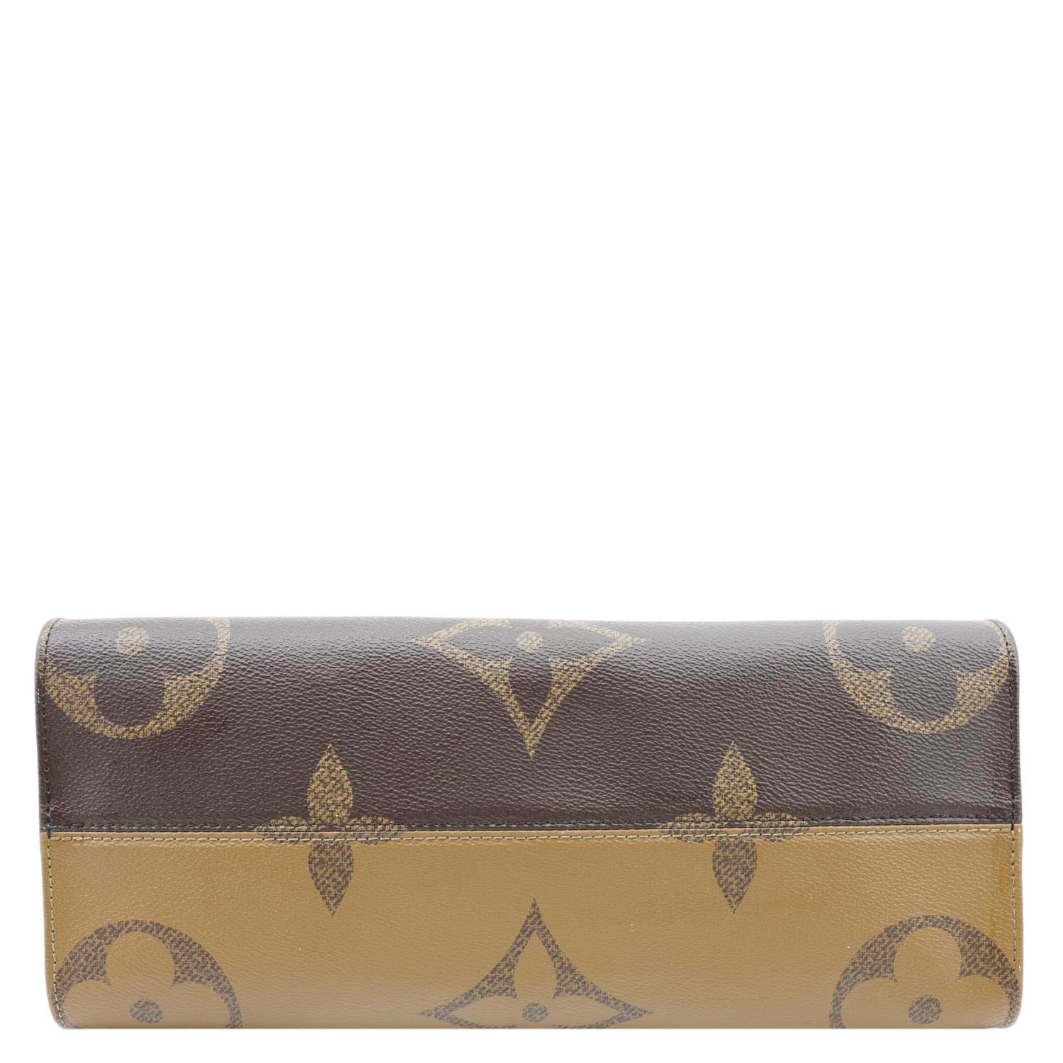 LOUIS VUITTON Onthego MM Giant Monogram Reverse Canvas Tote Bag Brown - Image 11