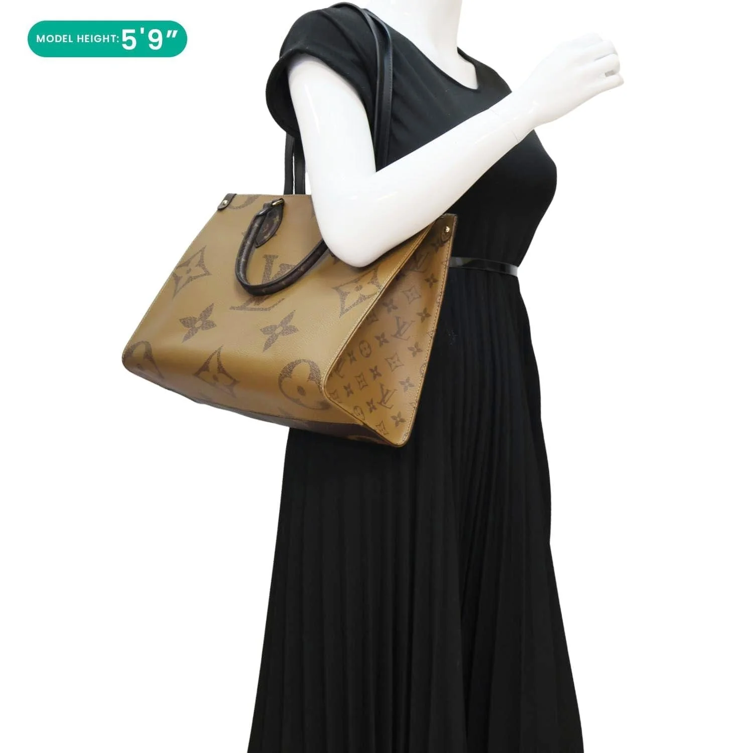LOUIS VUITTON Onthego MM Giant Monogram Reverse Canvas Tote Bag Brown - Image 2