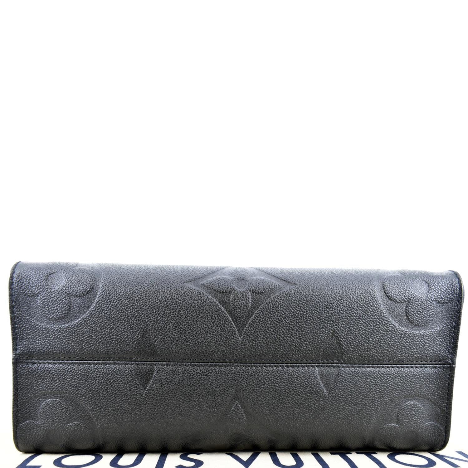 LOUIS VUITTON Onthego MM Giant Monogram Empreinte Leather Tote Bag Black - Image 9