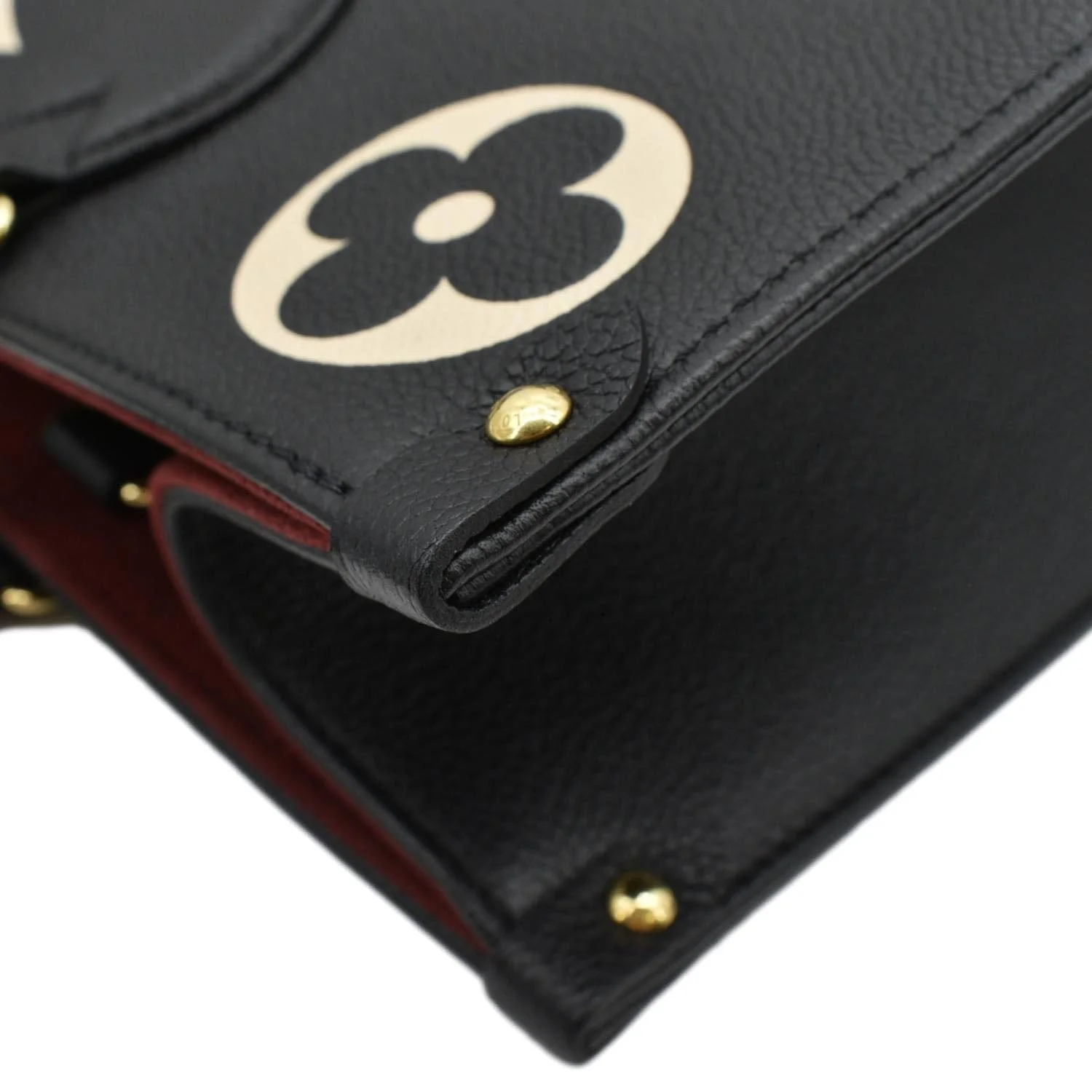 LOUIS VUITTON Onthego MM Giant Bicolor Monogram Empreinte Leather Tote Shoulder Bag Black - Image 7