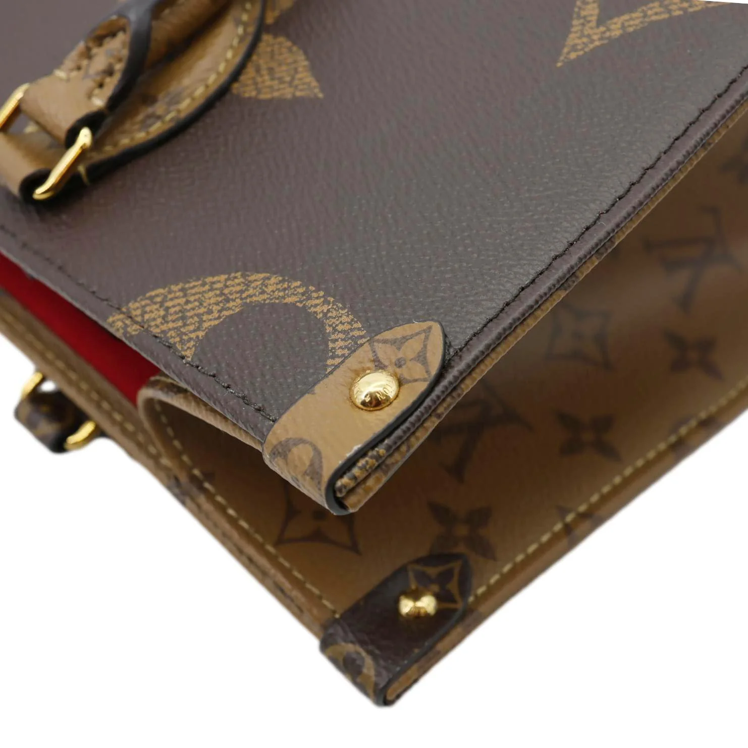 LOUIS VUITTON Onthego MM Giant Monogram Reverse Canvas Tote Bag Brown - Image 5
