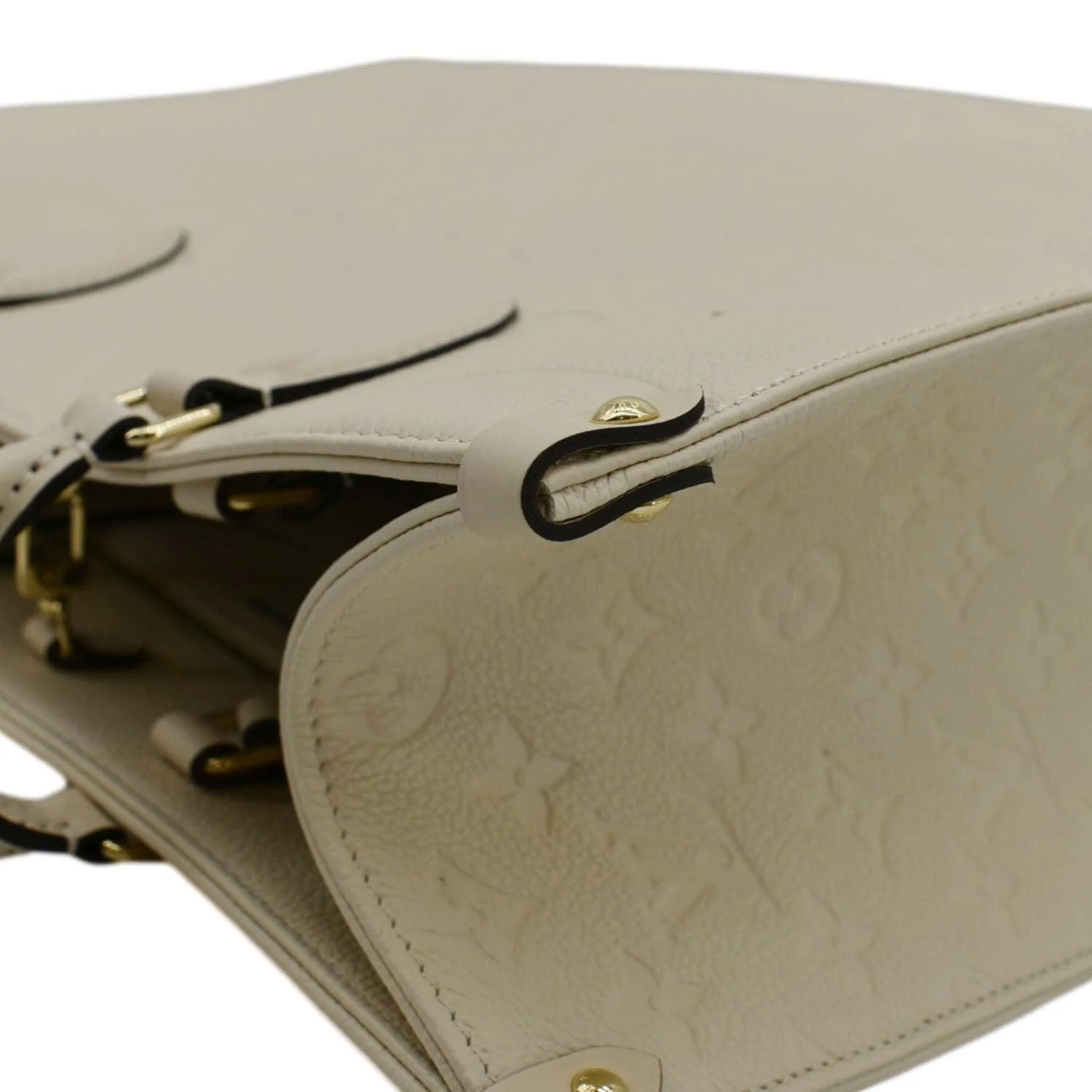 LOUIS VUITTON Onthego MM Monogram Empreinte Leather Tote Bag Cream - Image 8