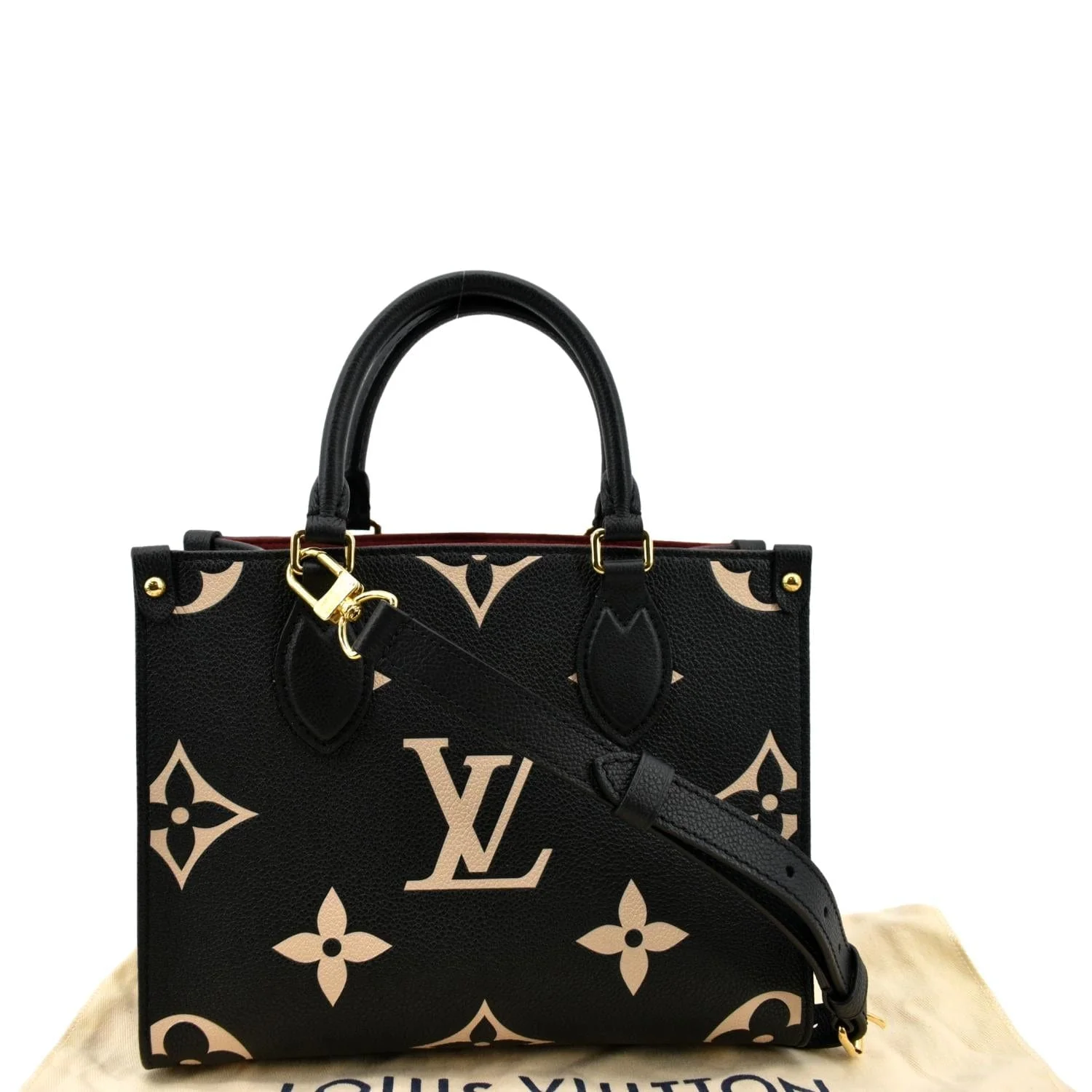 LOUIS VUITTON Onthego PM Bicolor Monogram Empreinte Shoulder Bag Black - Image 2