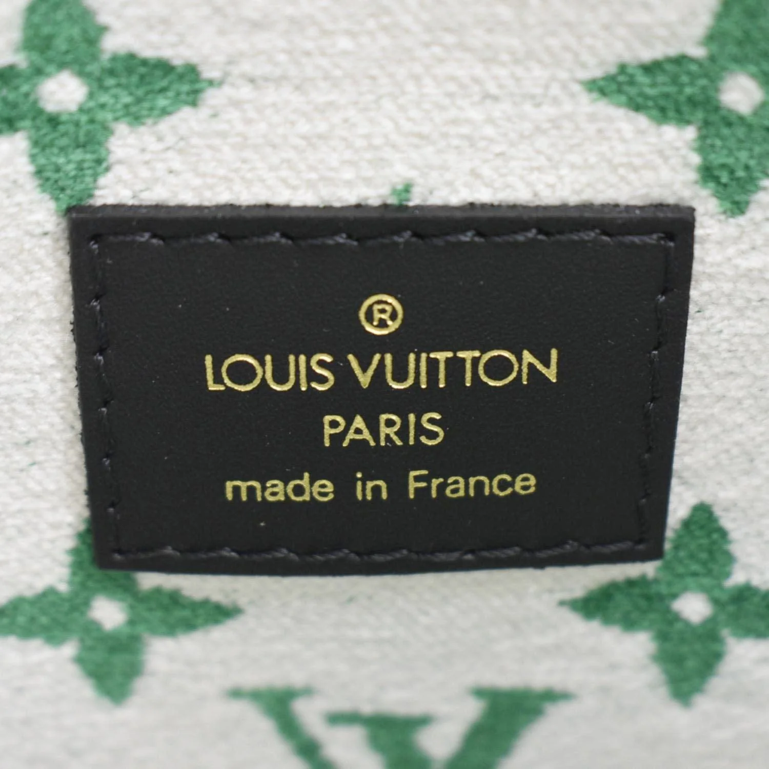 LOUIS VUITTON Onthego PM Monogram Velvet Tote Shoulder Bag Green - Image 13
