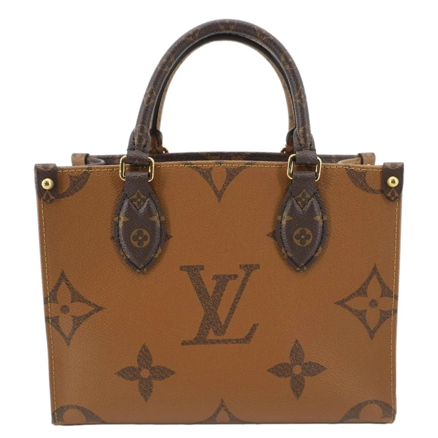 LOUIS VUITTON Onthego PM Giant Monogram Reverse Canvas Shoulder Bag Brown - Image 5