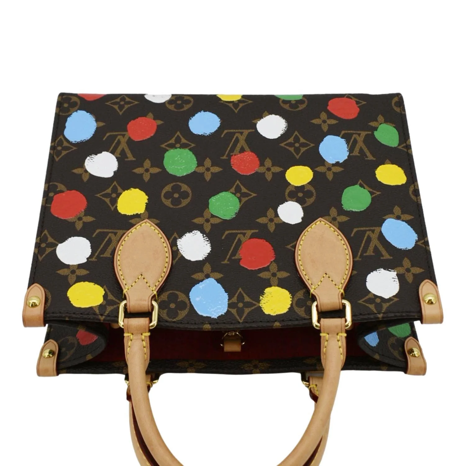 LOUIS VUITTON Onthego PM Yayoi Kusama Dots Monogram Canvas Shoulder Bag Multicolor - Image 4