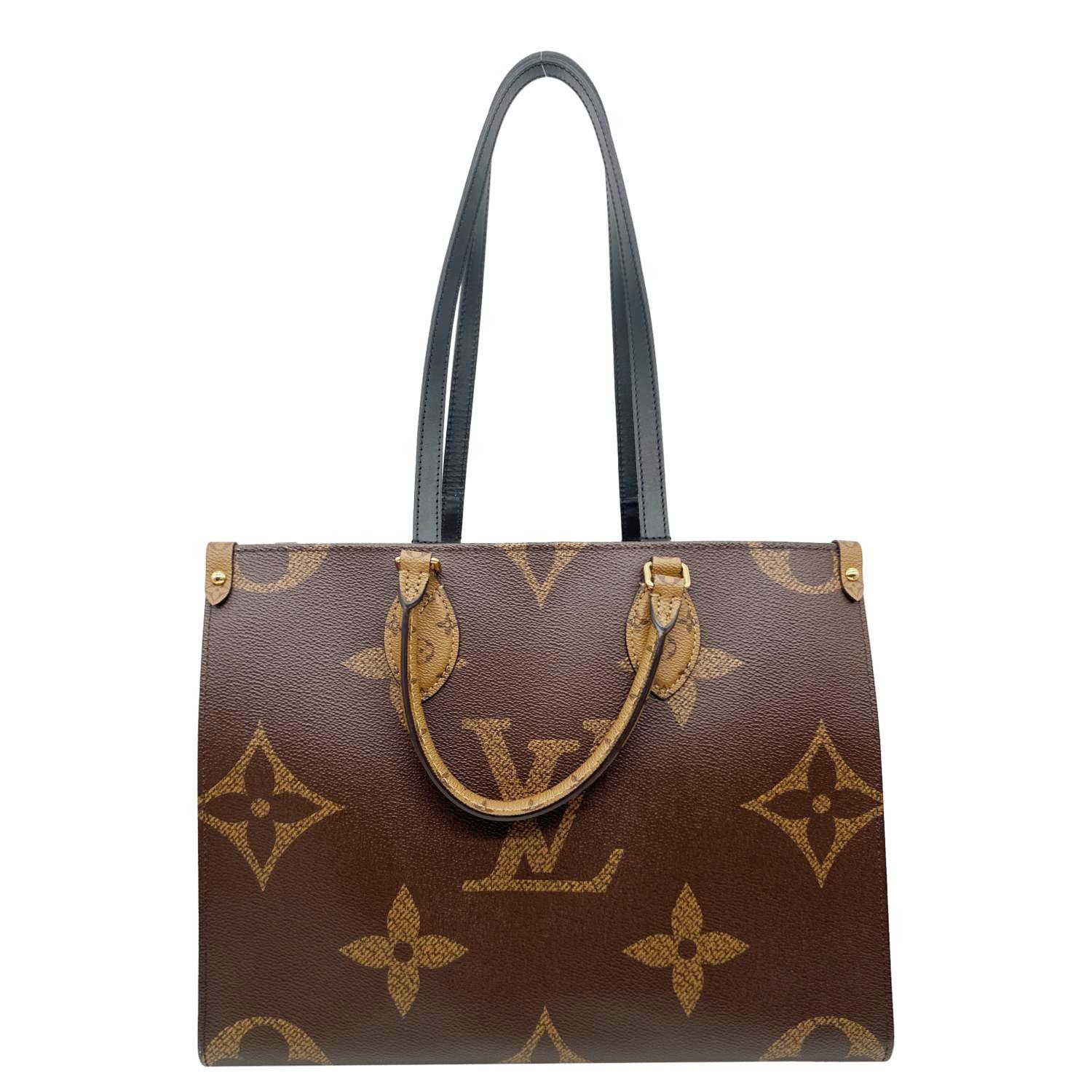 LOUIS VUITTON Onthego MM Giant Monogram Reverse Canvas Tote Bag Brown - Image 4