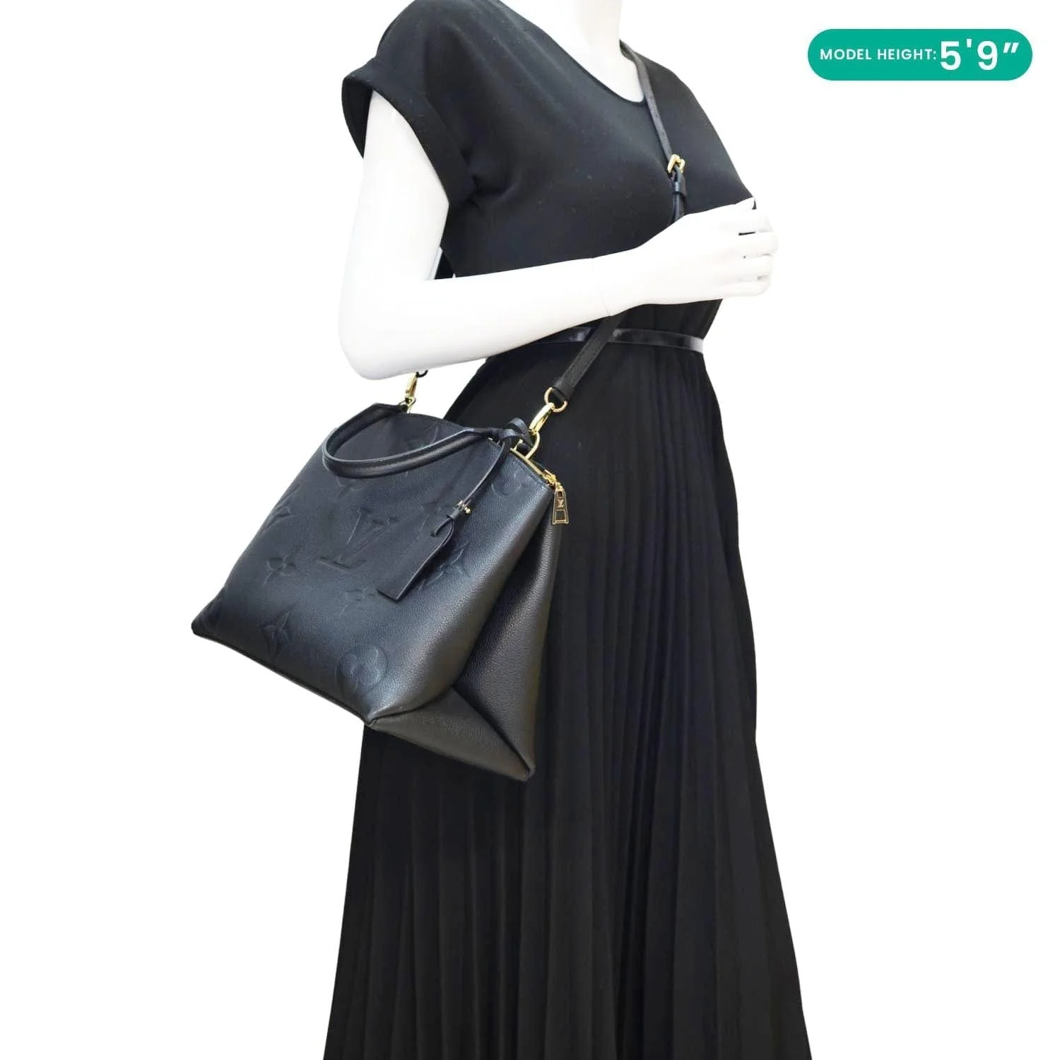 LOUIS VUITTON Grand Palais MM Monogram Empreinte Leather Shoulder Bag Black - Image 2