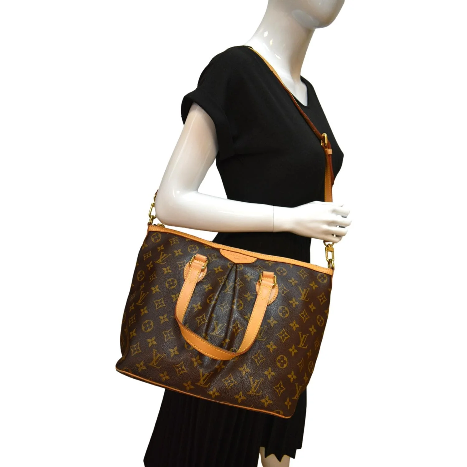 LOUIS VUITTON Palermo PM Monogram Canvas Shoulder Bag Brown - Image 2