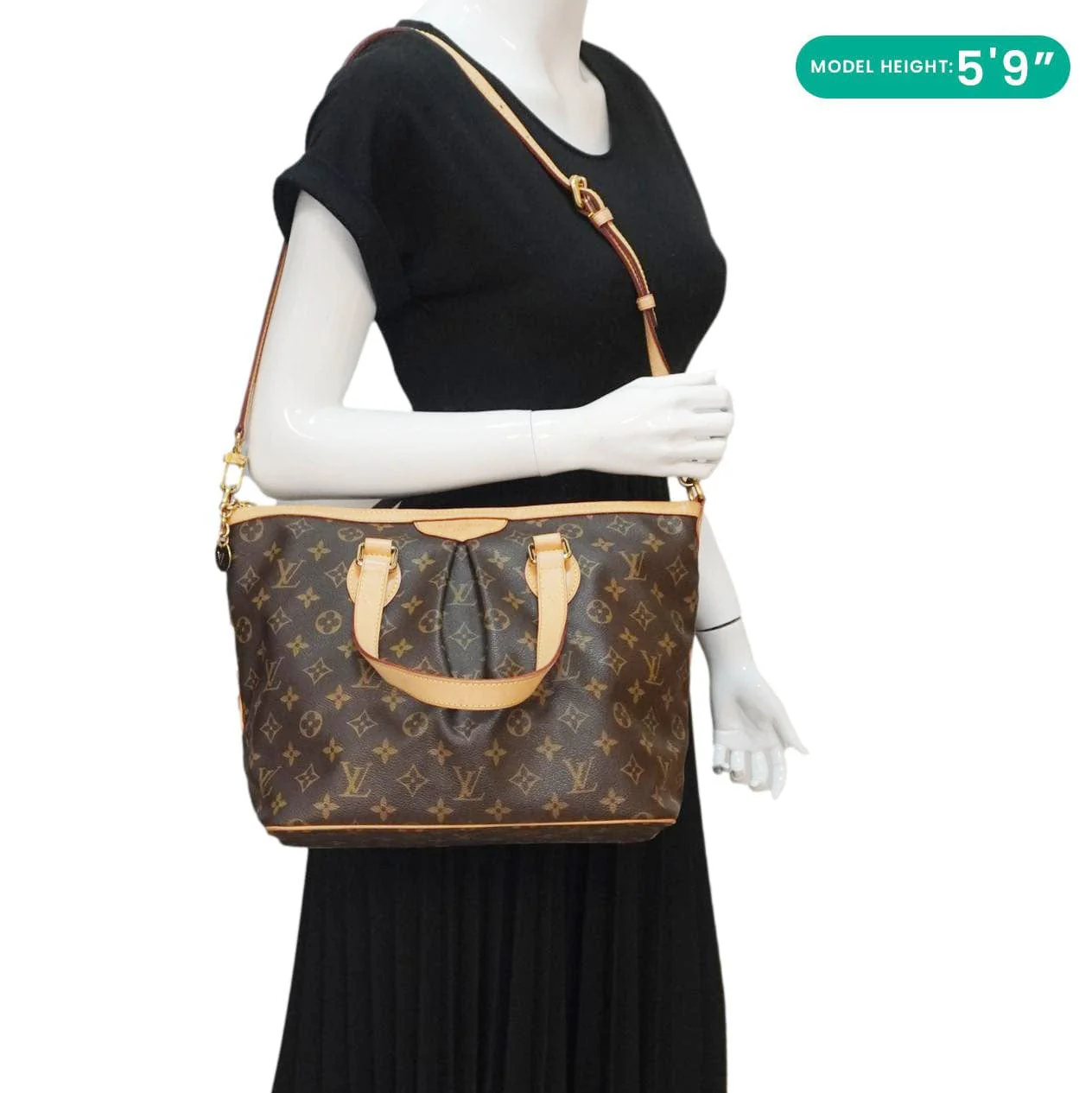 LOUIS VUITTON Palermo PM Monogram Canvas Shoulder Bag Brown - Image 2