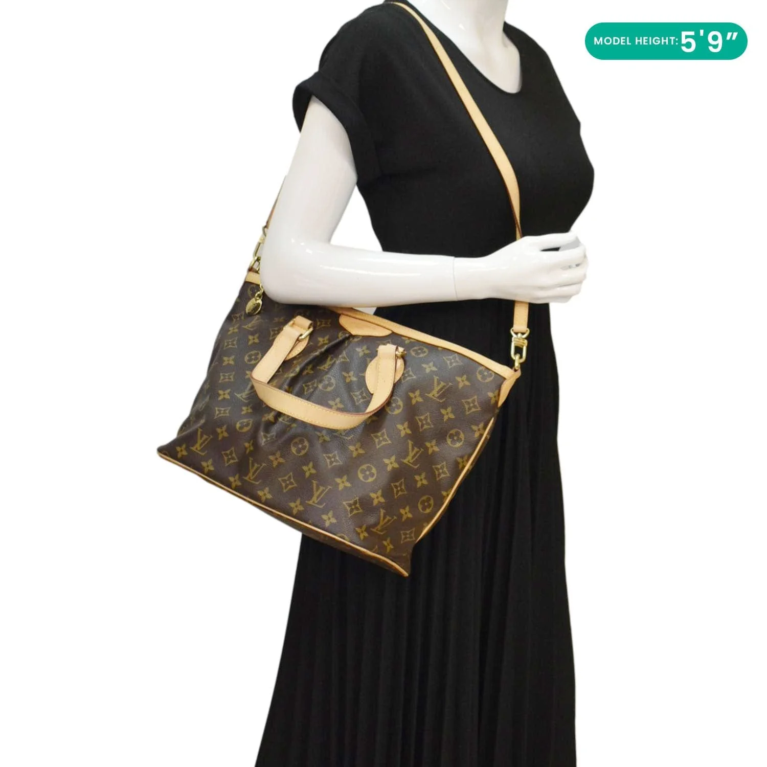 LOUIS VUITTON Palermo PM Monogram Canvas Shoulder Bag Brown - Image 2