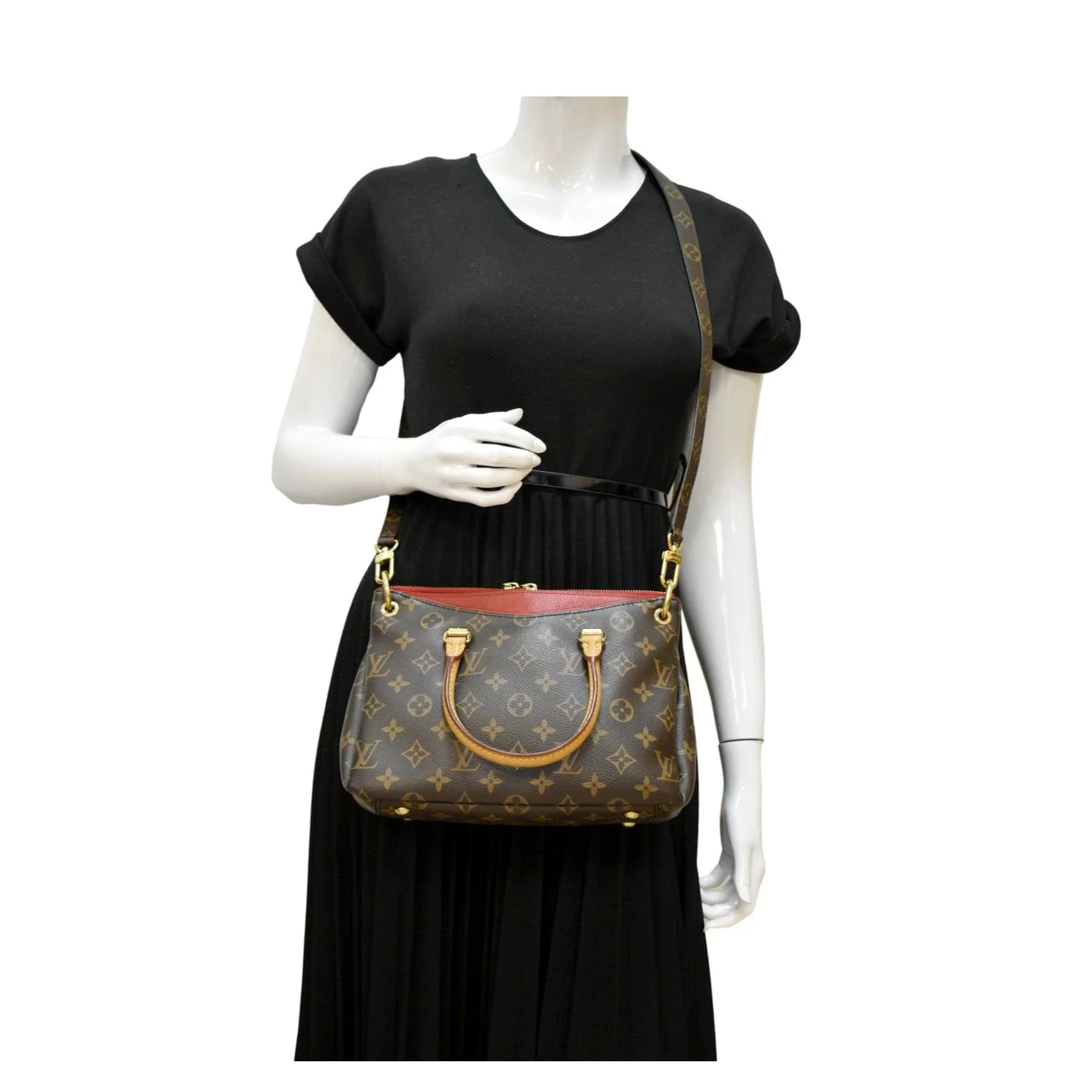 LOUIS VUITTON Pallas BB Monogram Canvas Shoulder Bag Brown - Image 2