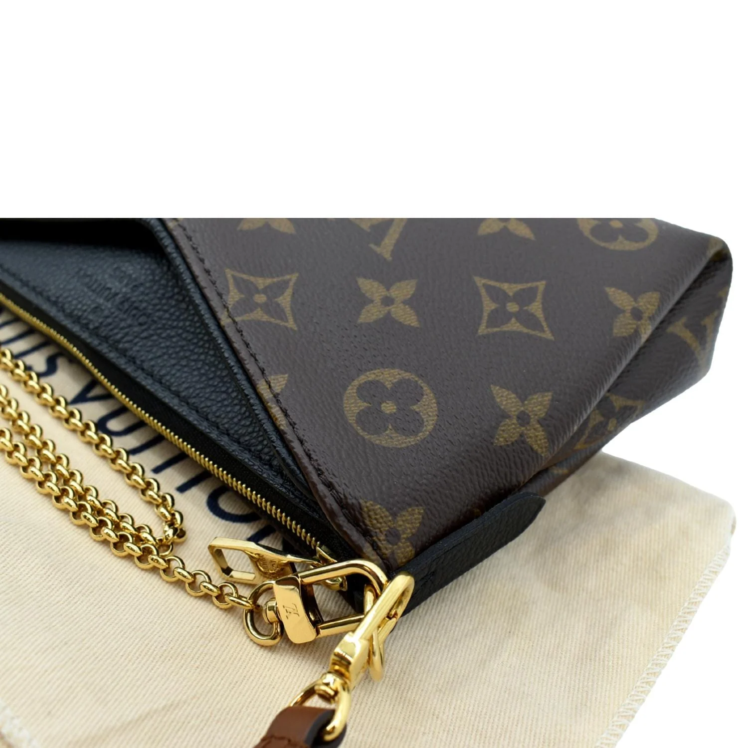 LOUIS VUITTON Pallas Monogram Canvas Clutch Crossbody Bag Brown - Image 5