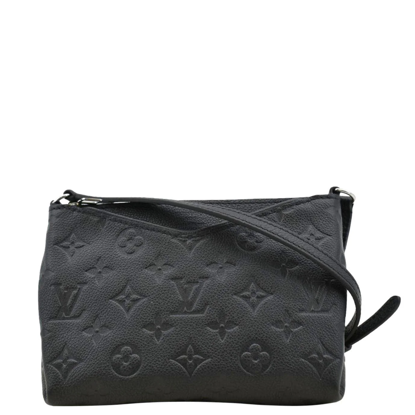 LOUIS VUITTON Pallas Monogram Empreinte Clutch Crossbody Bag Black