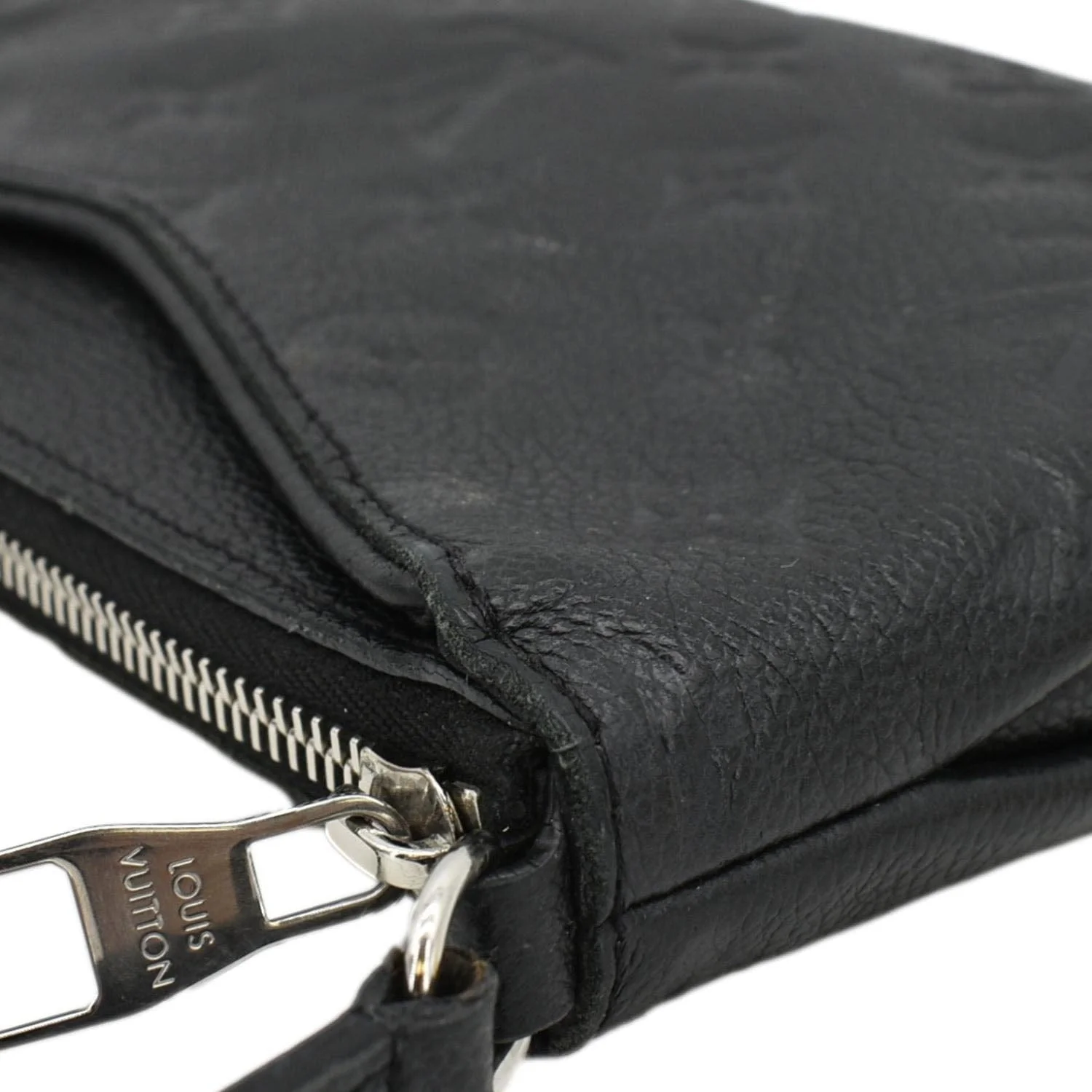 LOUIS VUITTON Pallas Monogram Empreinte Clutch Crossbody Bag Black - Image 7