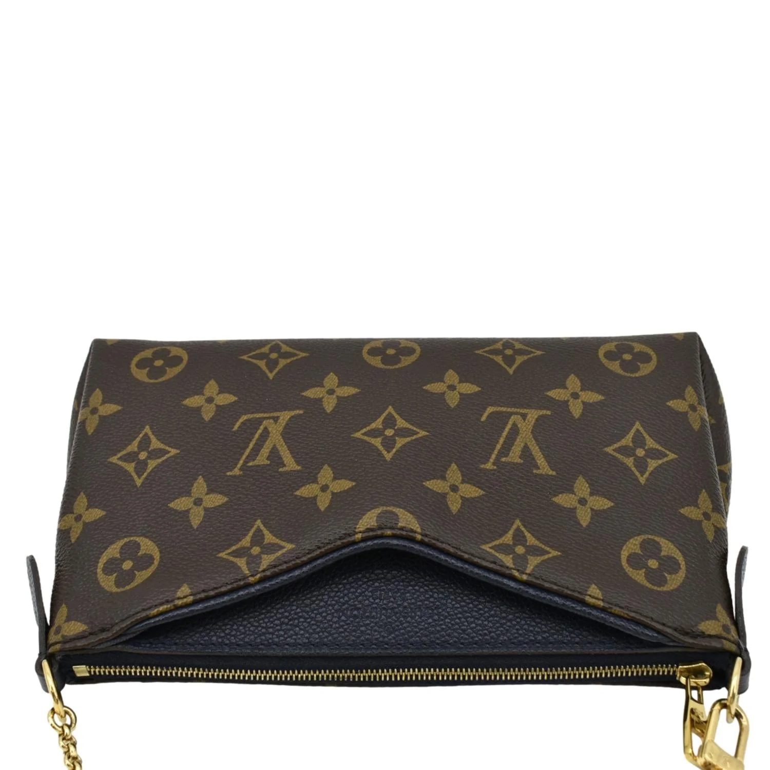 LOUIS VUITTON Pallas Monogram Canvas Clutch Crossbody Bag Navy Blue - Image 4