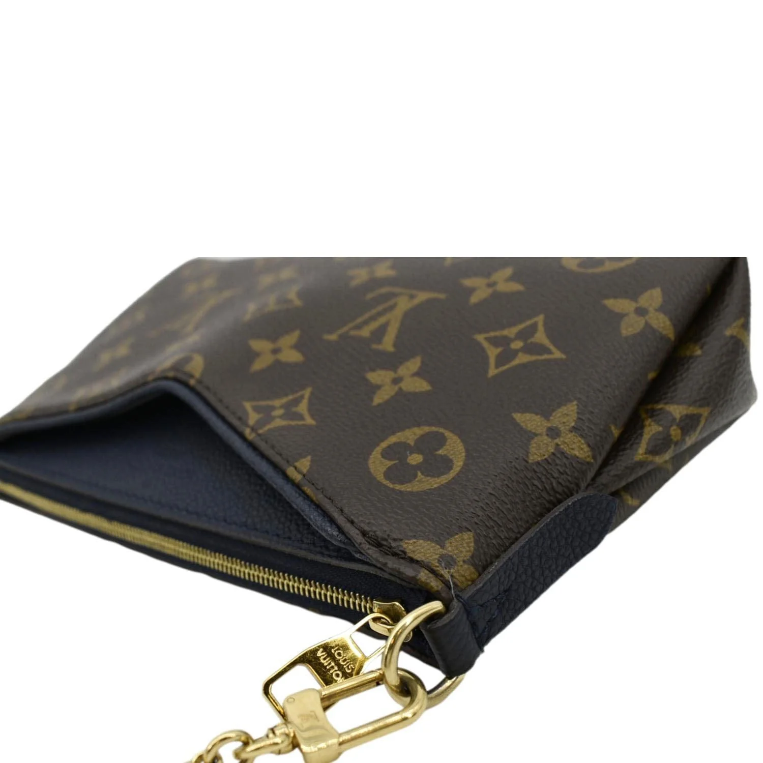 LOUIS VUITTON Pallas Monogram Canvas Clutch Crossbody Bag Navy Blue - Image 6