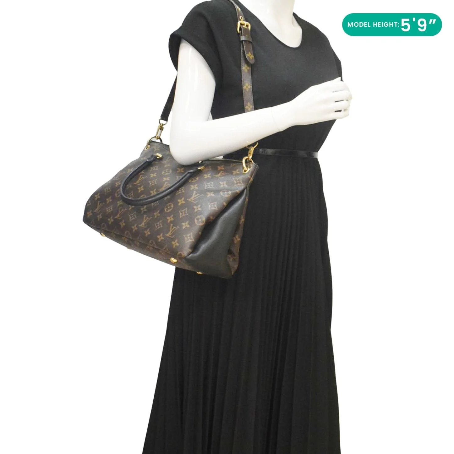 LOUIS VUITTON Pallas MM Monogram Canvas Shoulder Bag Brown - Image 2
