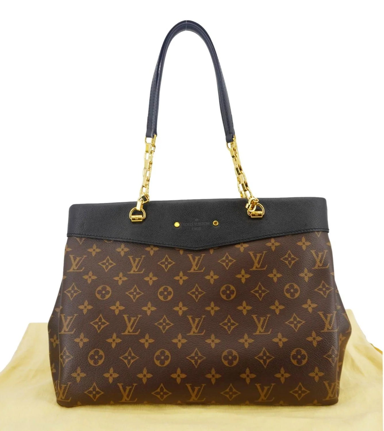 LOUIS VUITTON Pallas BB Monogram Canvas Shoulder Bag Black - Image 3