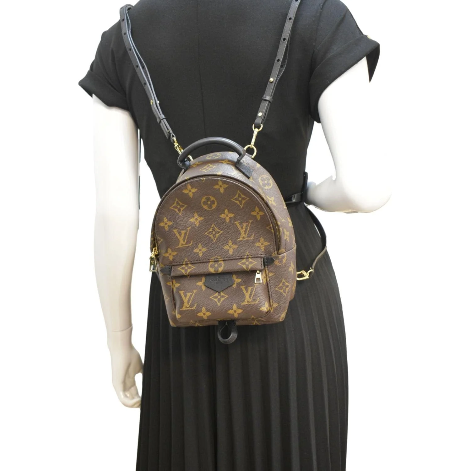 LOUIS VUITTON Palm Springs Mini Monogram Canvas Backpack Brown - Image 2