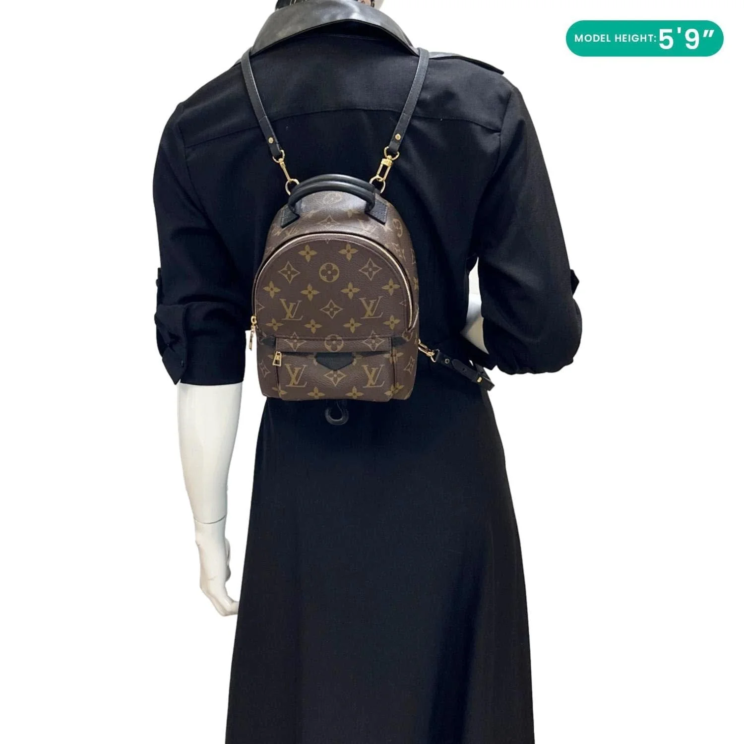 LOUIS VUITTON Palm Spring Mini Monogram Canvas Backpack Brown - Image 2