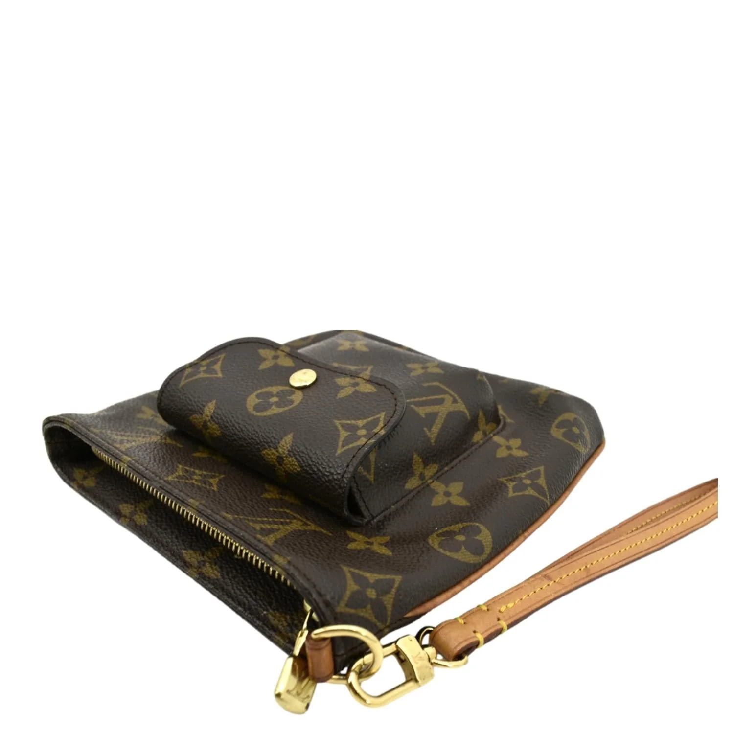 LOUIS VUITTON Partition Monogram Canvas Wristlet Clutch Bag Brown - Image 6