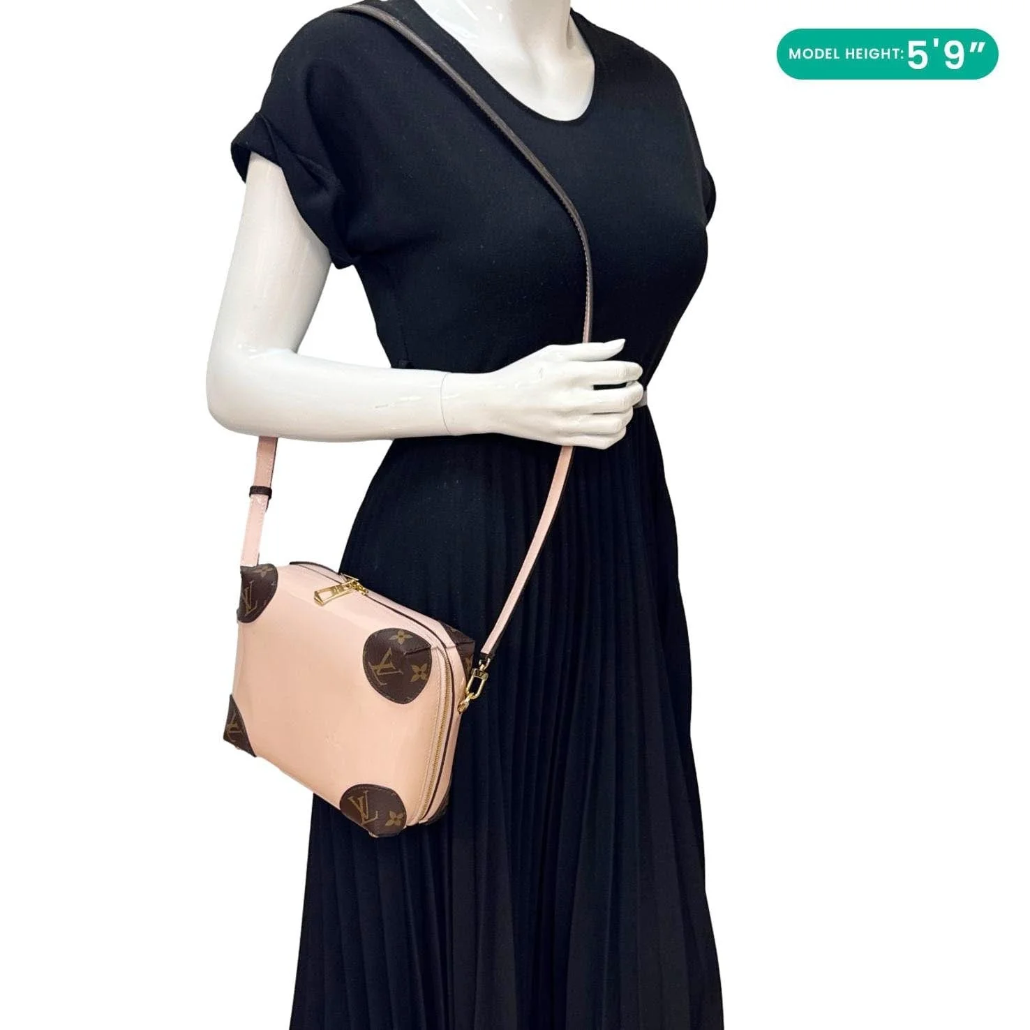 LOUIS VUITTON Venice Patent Miroir Leather Crossbody Bag Rose Ballerine - Image 2