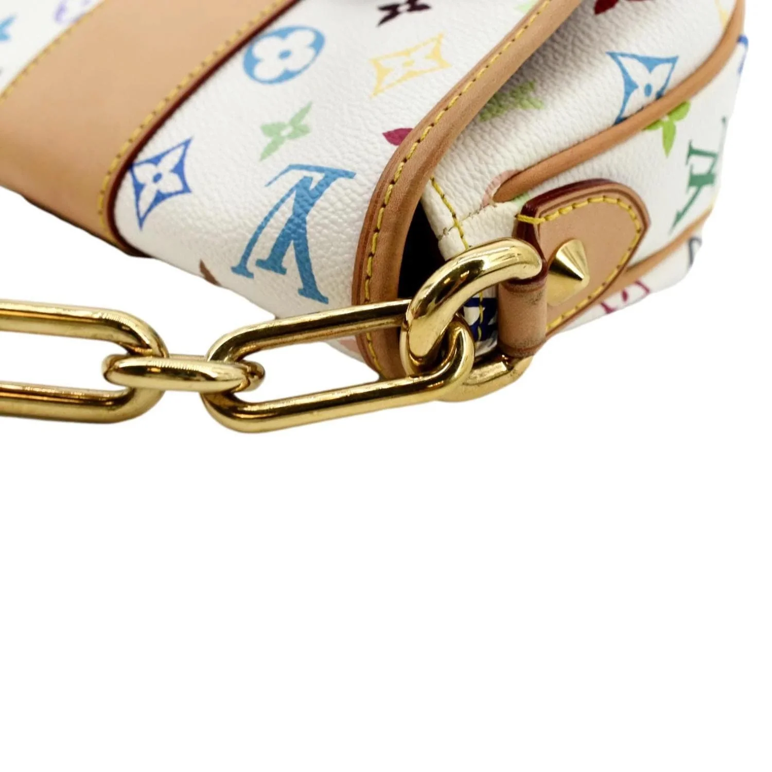 LOUIS VUITTON Patti White Monogram Shoulder Bag Multicolor - Image 5