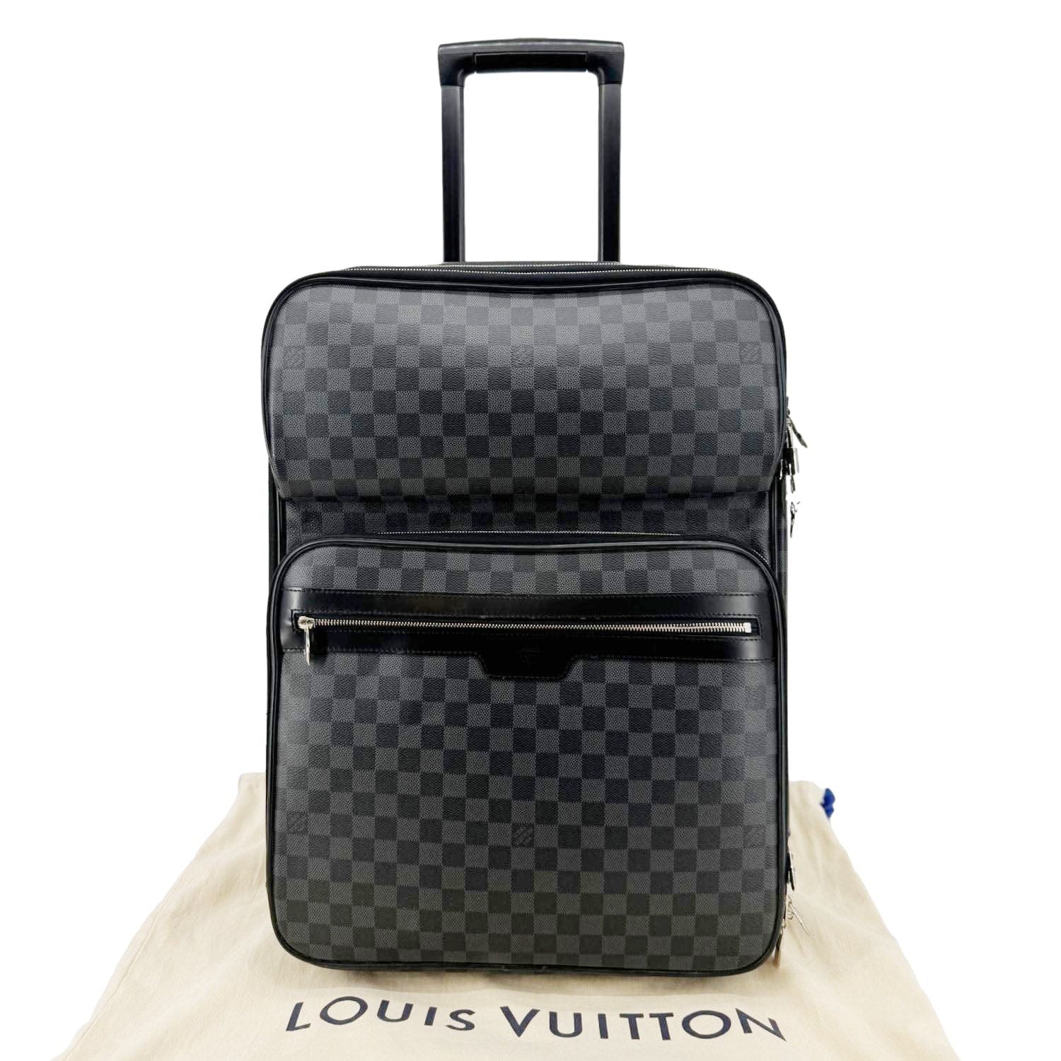 LOUIS VUITTON Pegase 55 Damier Graphite Business Suitcase Travel Bag Black - Image 3