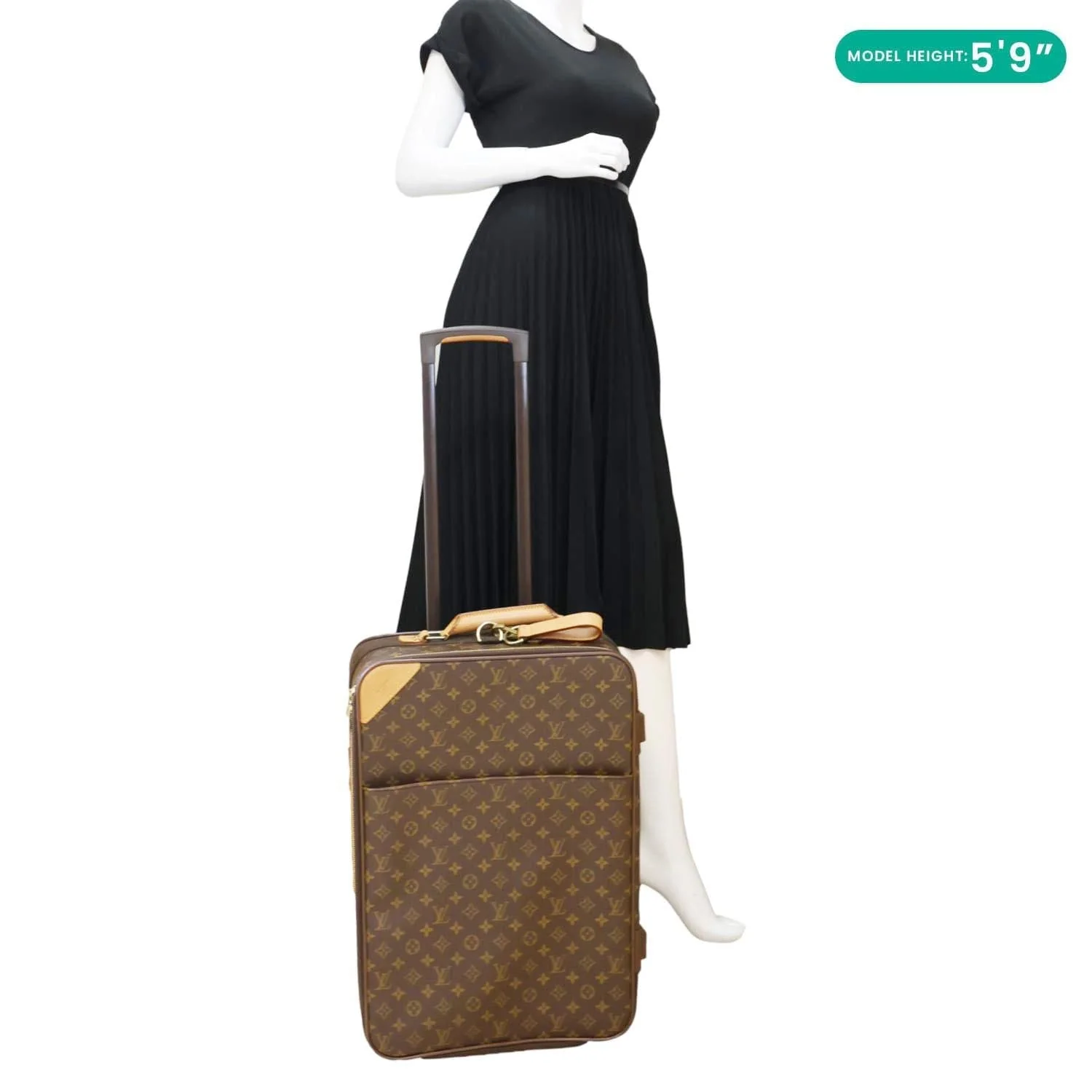 LOUIS VUITTON Pegase 55 Monogram Canvas Business Suitcase Travel Bag Brown - Image 2