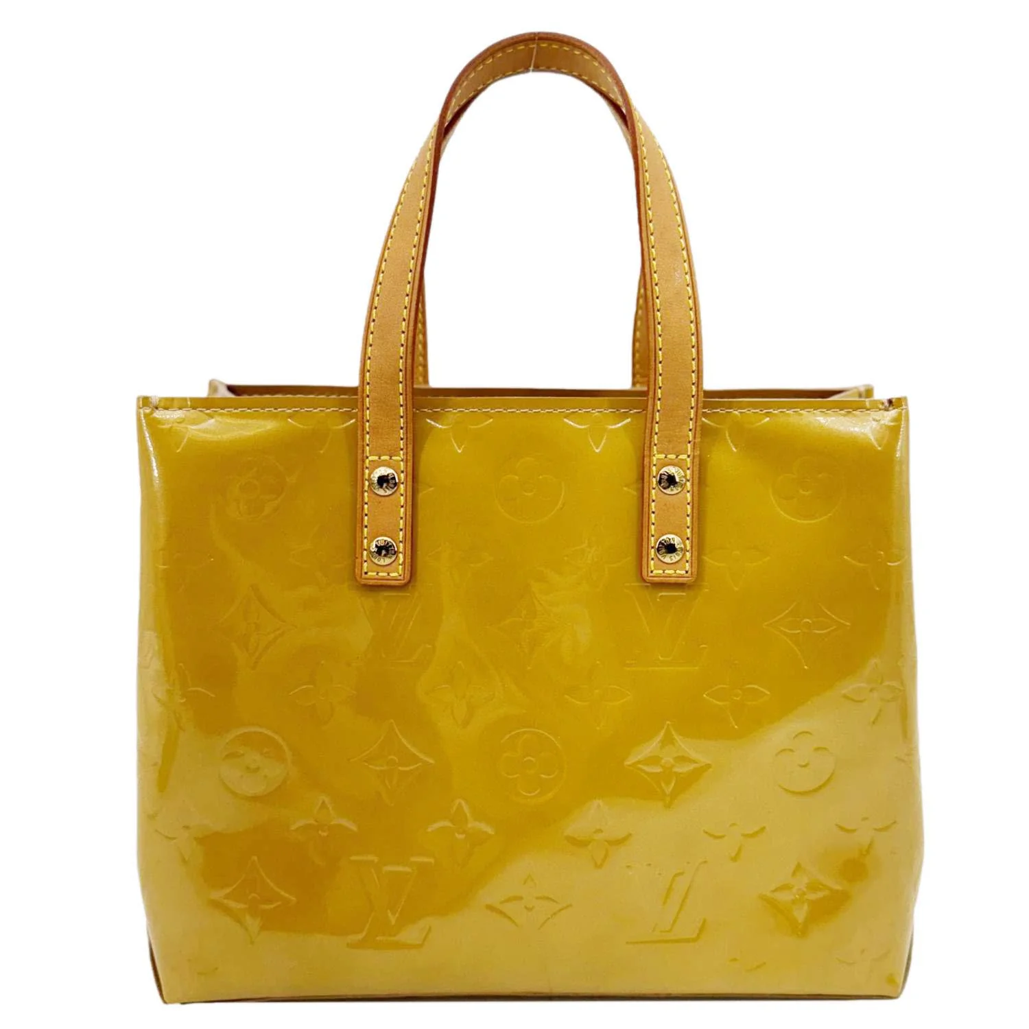 LOUIS VUITTON Perle Reade PM Monogram Vernis Tote Bag Gold - Image 3