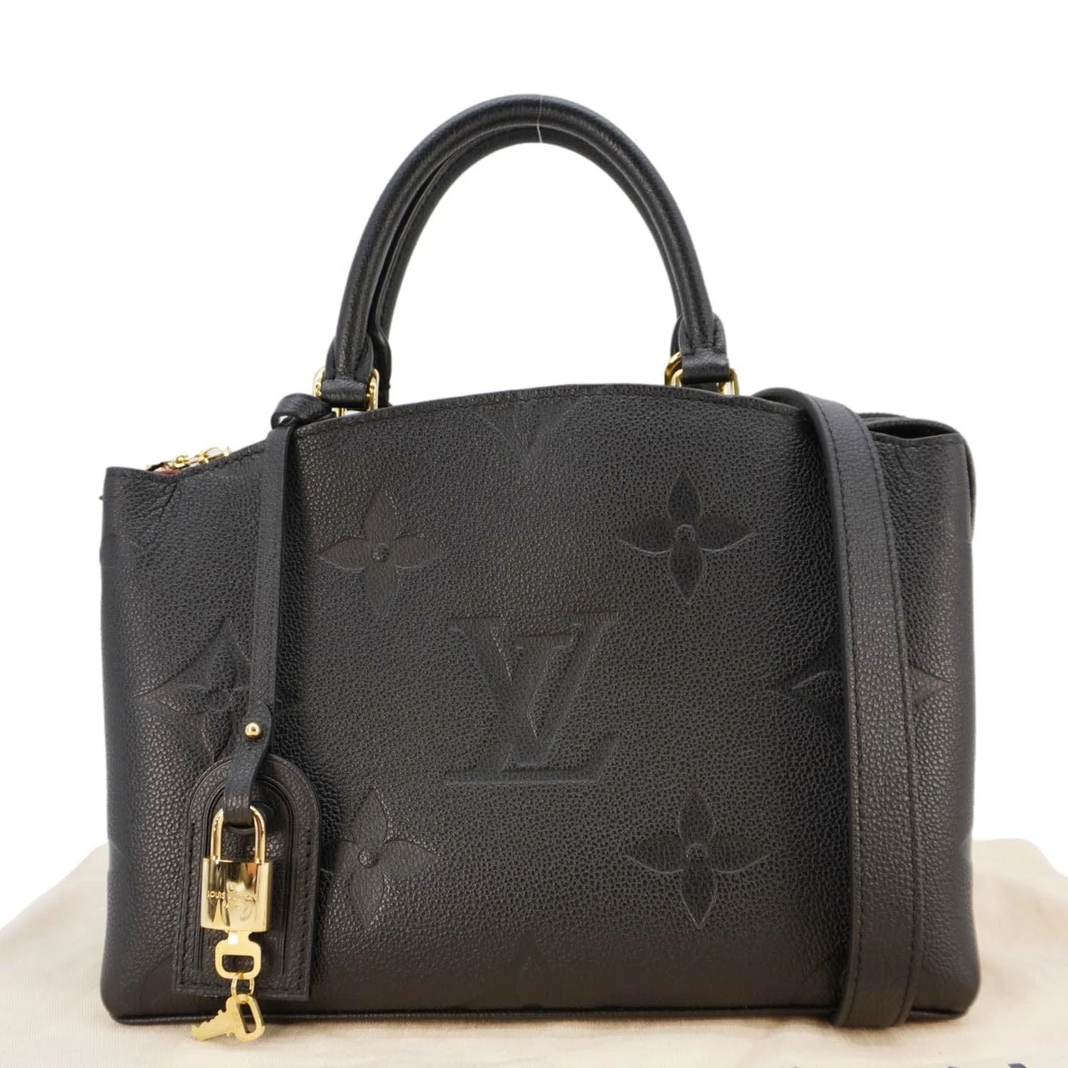 LOUIS VUITTON Petit Palais Monogram Empreinte Leather Shoulder Bag Black - Image 3