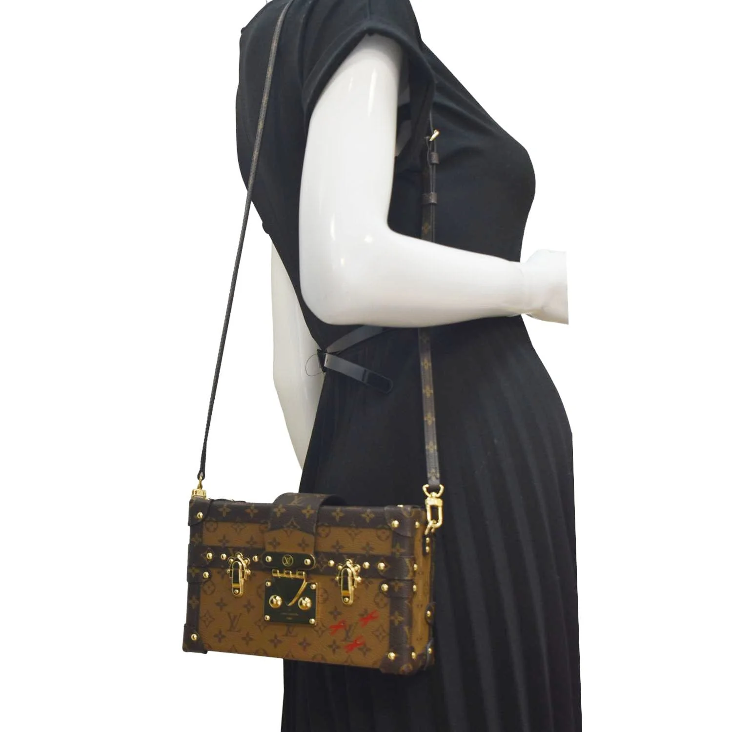 LOUIS VUITTON Petite Malle Monogram Reverse Canvas Shoulder Bag Brown - Image 2
