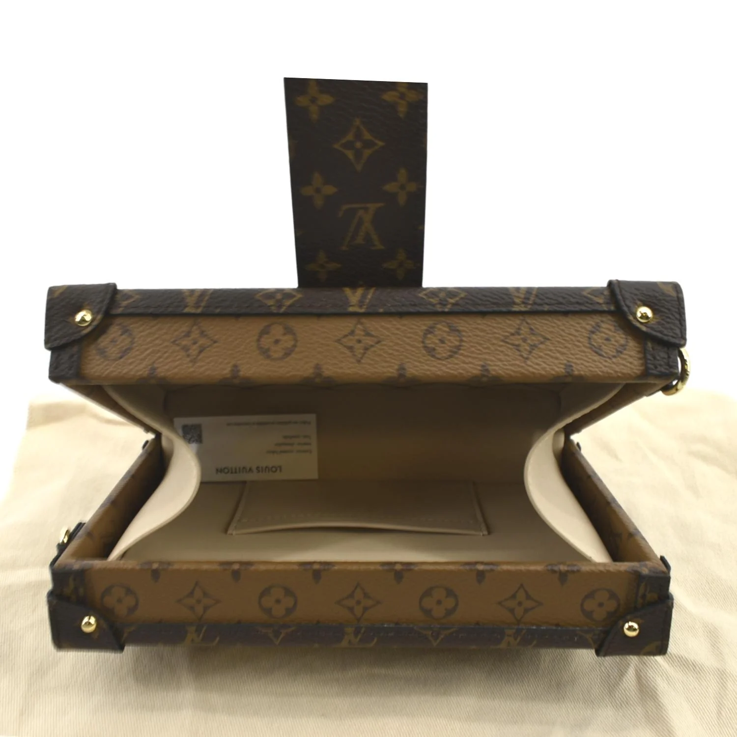 LOUIS VUITTON Petite Malle Monogram Reverse Canvas Shoulder Bag Brown - Image 13