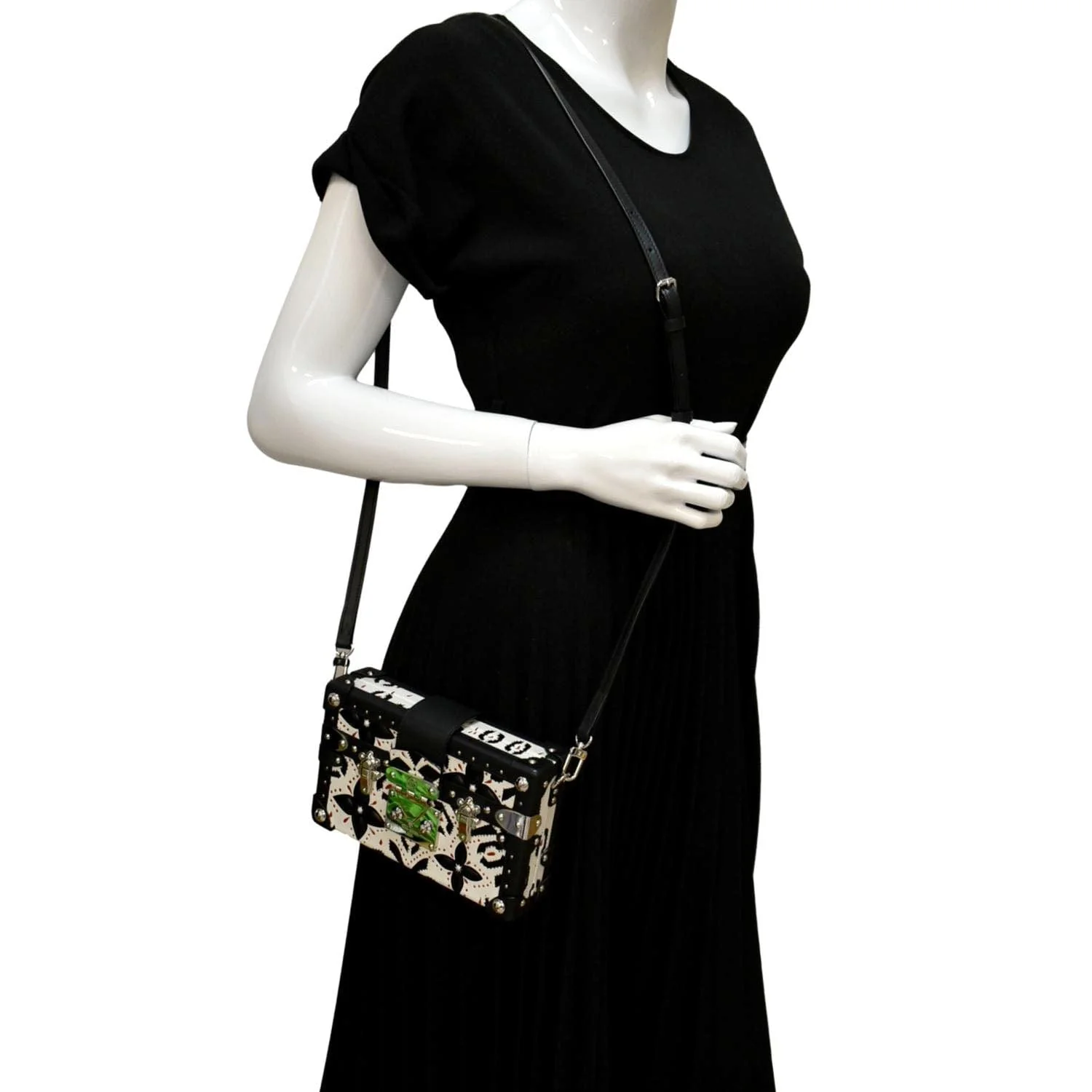 LOUIS VUITTON Petite Malle Graphic Print Leather Crossbody Bag Black/Multicolor - Image 2