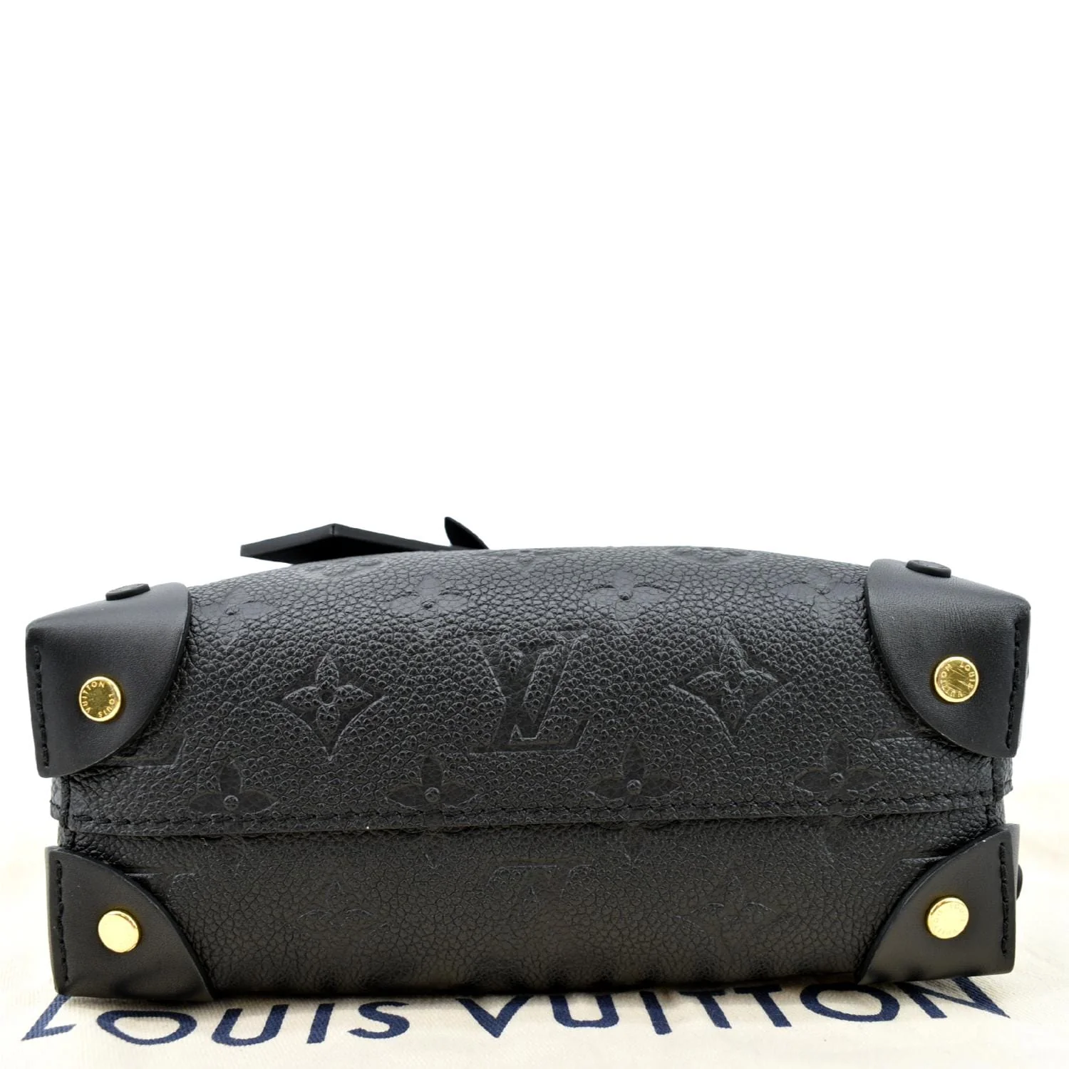 LOUIS VUITTON Petite Malle Souple Monogram Empreinte Shoulder Bag Black - Image 9