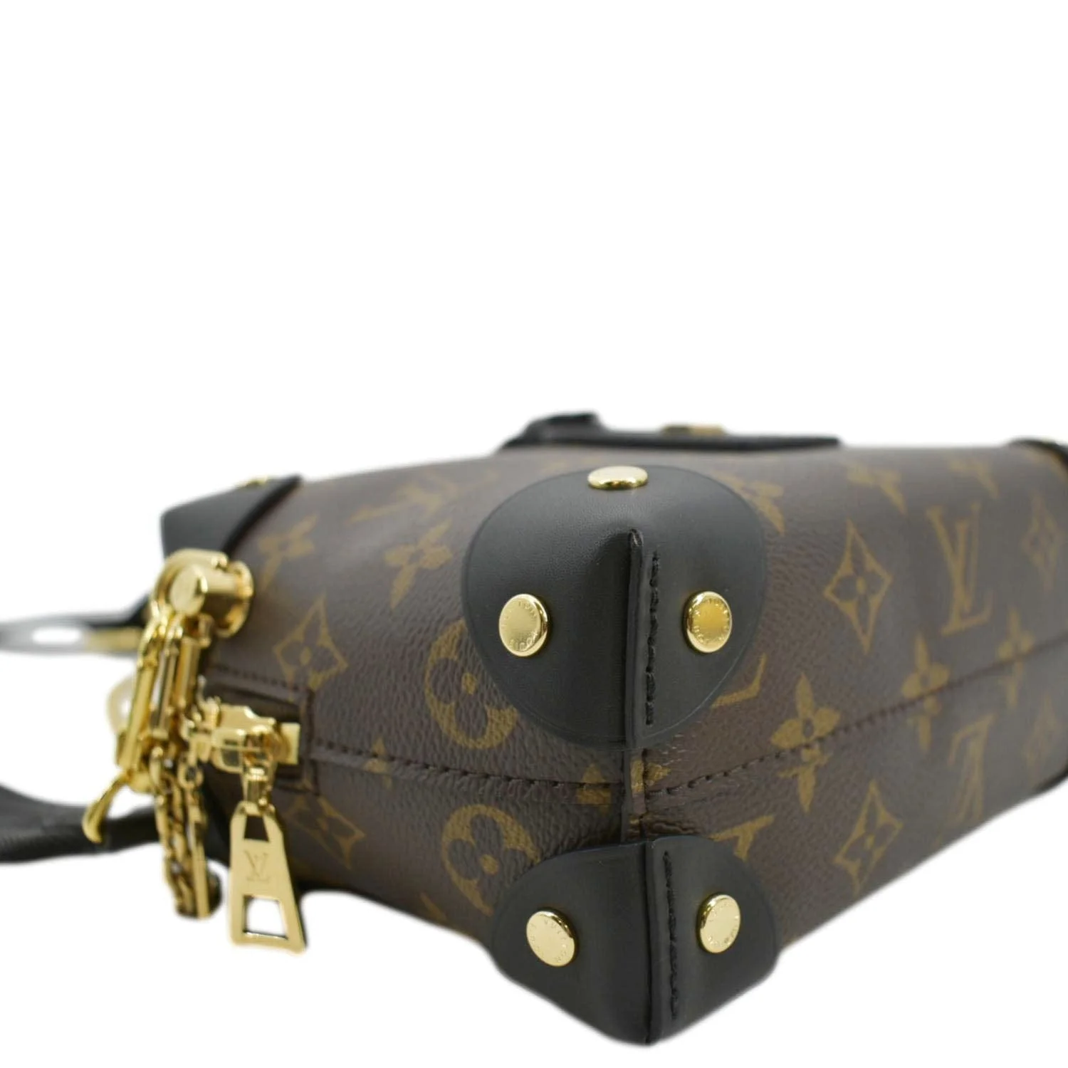 LOUIS VUITTON Petite Malle Souple Monogram Canvas Shoulder Bag Black - Image 9