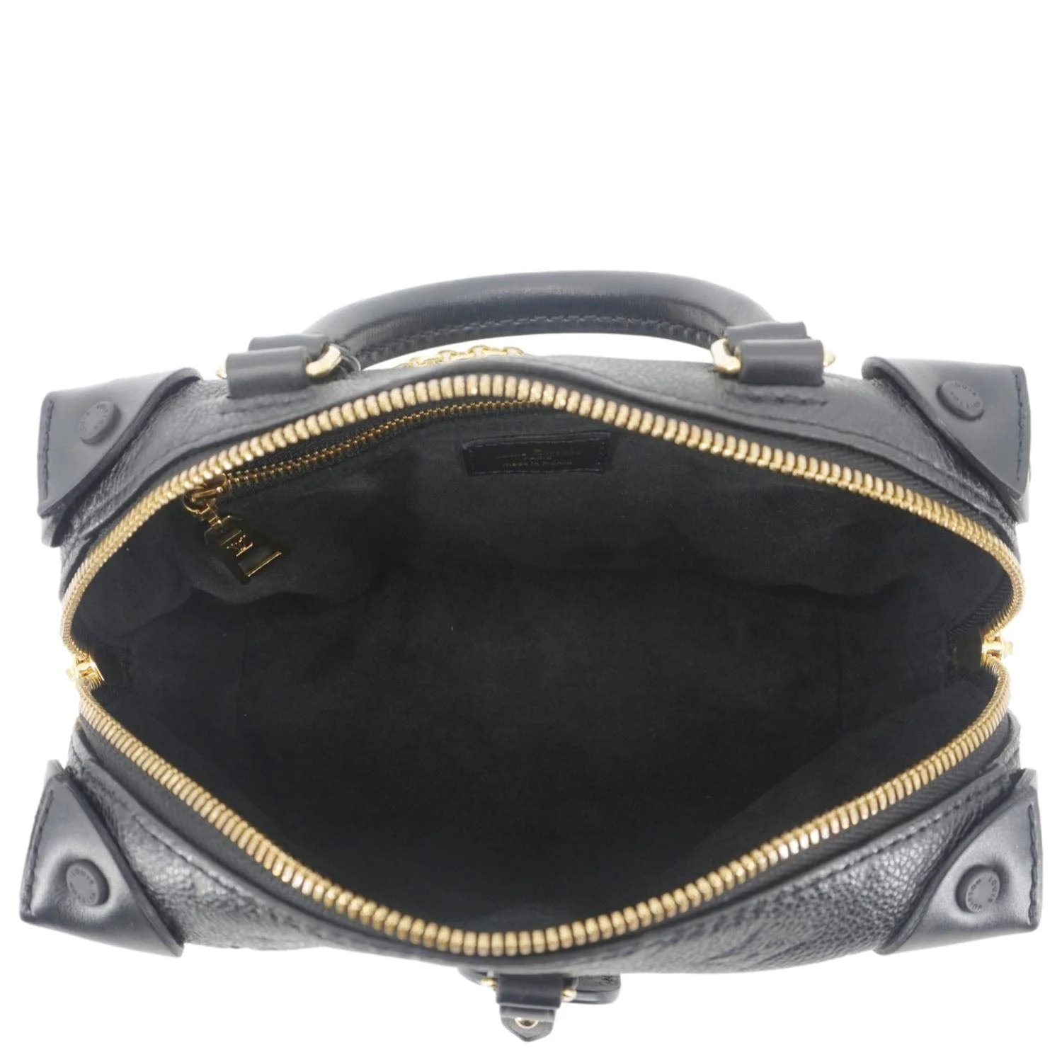 LOUIS VUITTON Petite Malle Souple Monogram Empreinte Shoulder Bag Black - Image 12