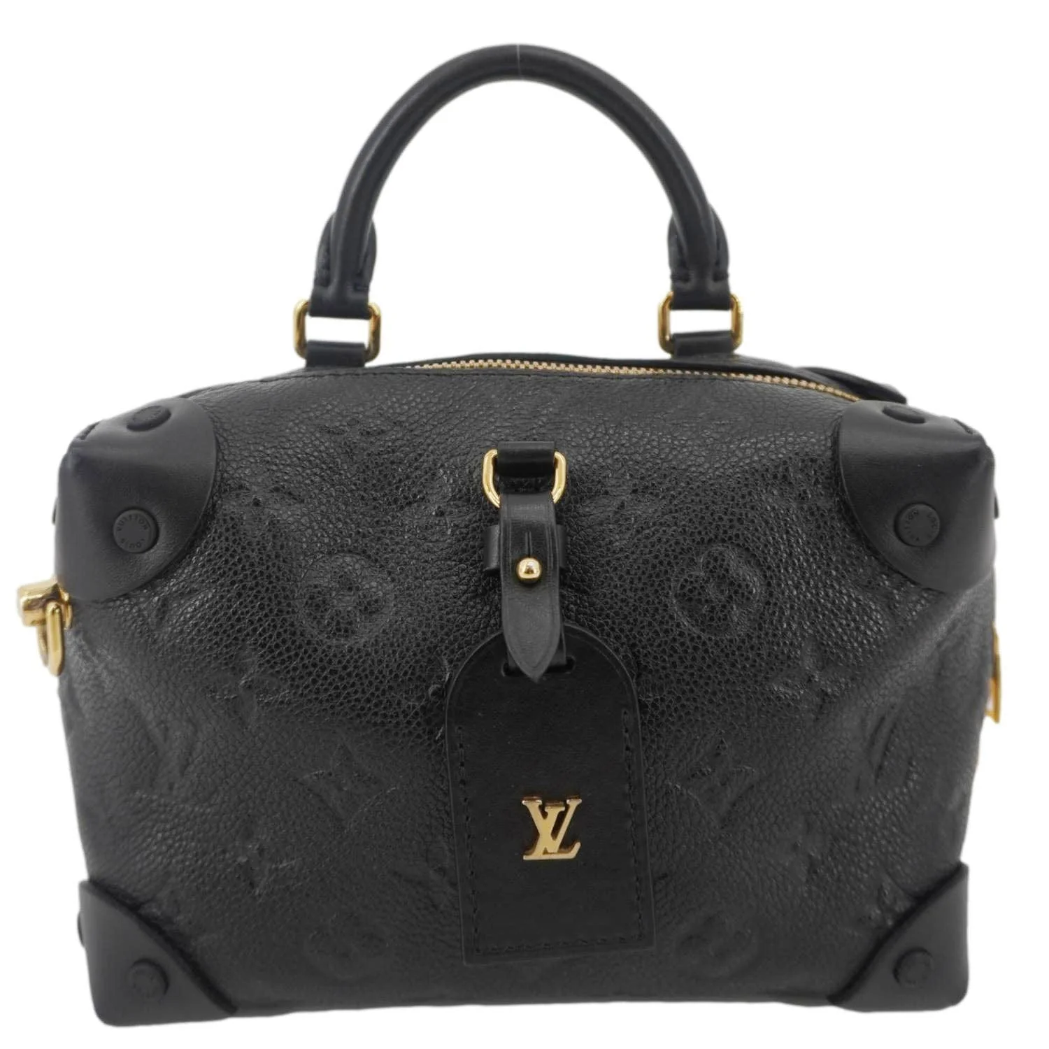 LOUIS VUITTON Petite Malle Souple Monogram Empreinte Shoulder Bag Black - Image 4