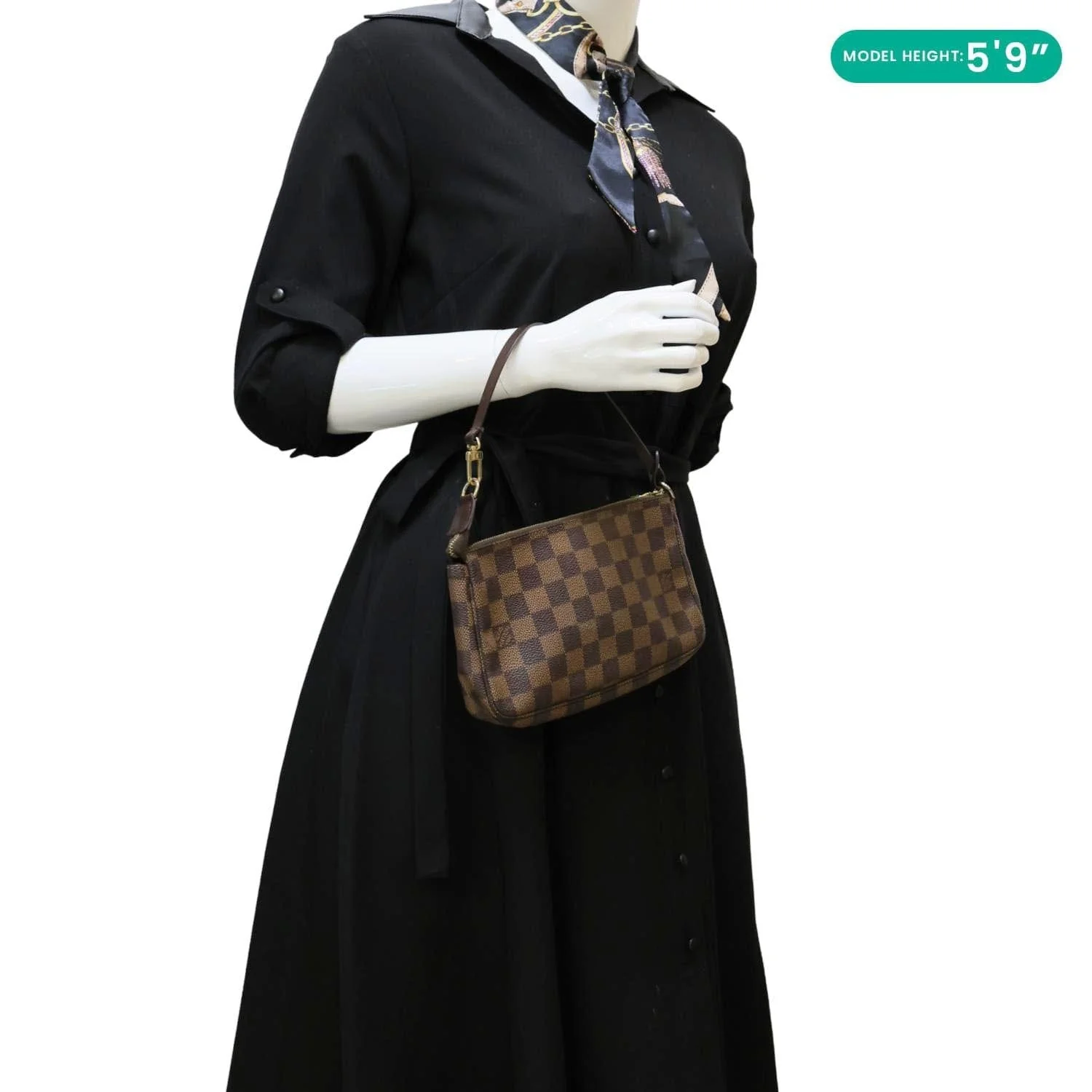 LOUIS VUITTON Pochette Accessoires Damier Ebene Pouch Brown - Image 2