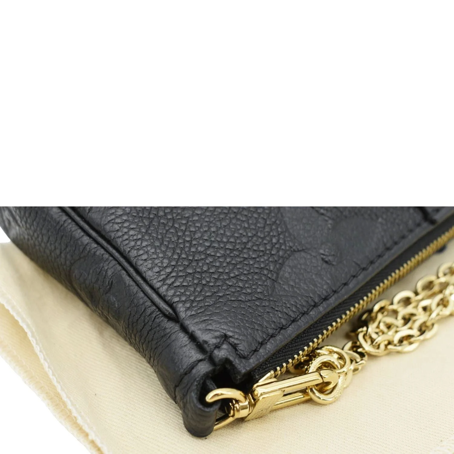 LOUIS VUITTON Pochette Accessoires Monogram Empreinte Shoulder Bag Black - Image 5