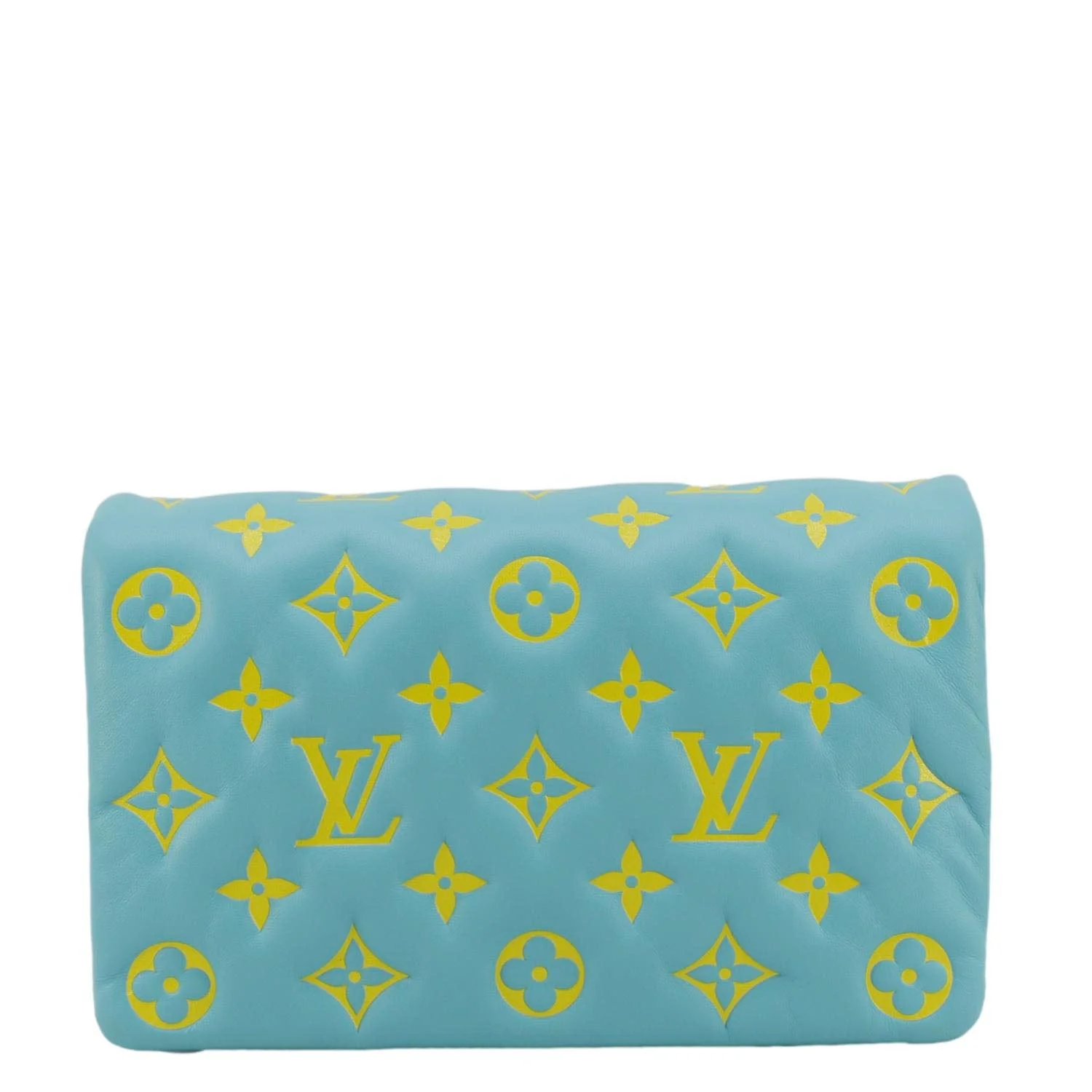 LOUIS VUITTON Coussin Pochette Monogram Embossed Leather Crossbody Bag Ice Blue - Image 4