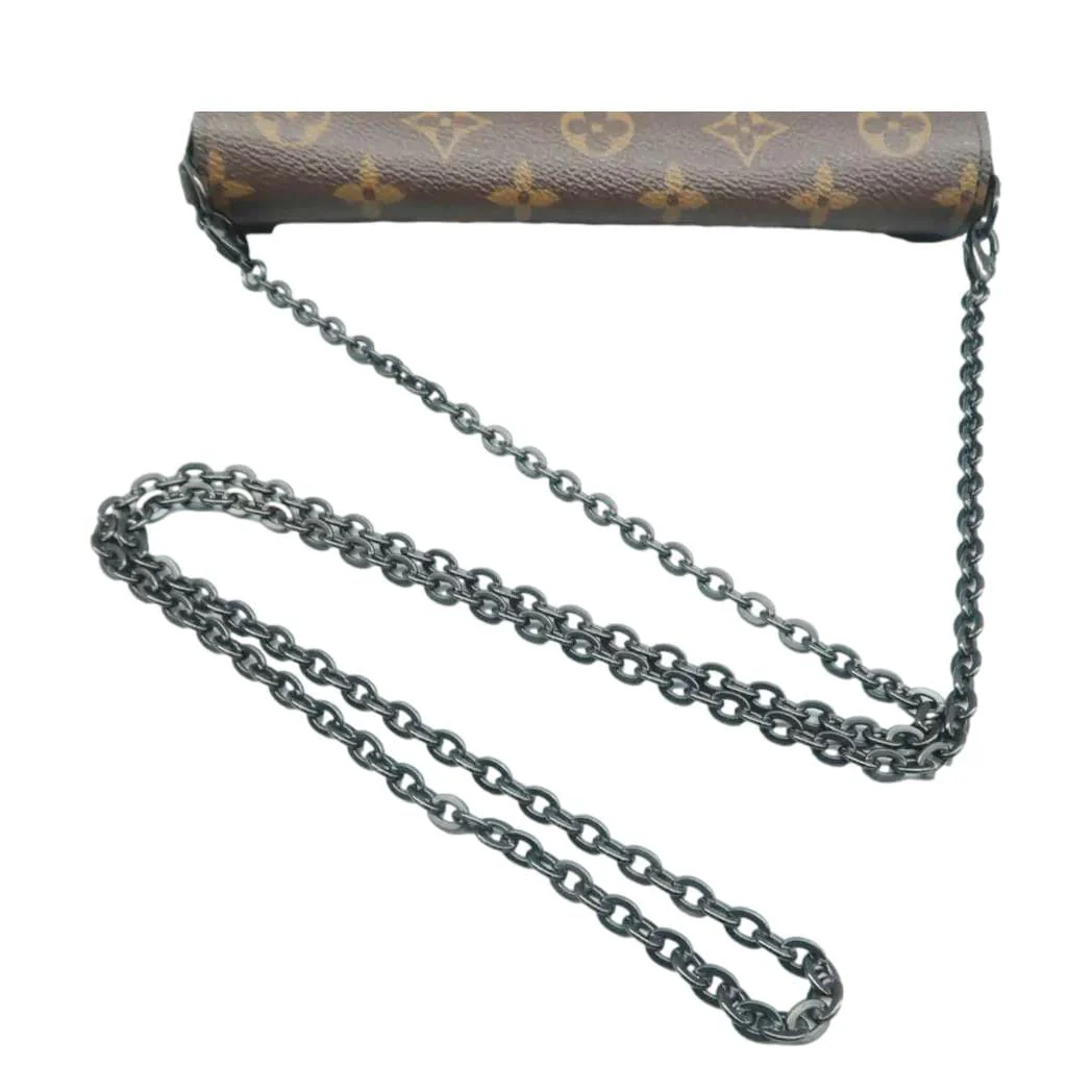 LOUIS VUITTON Pochette Felicie Monogram Canvas Wild Animal Chain Crossbody Bag Brown - Image 9