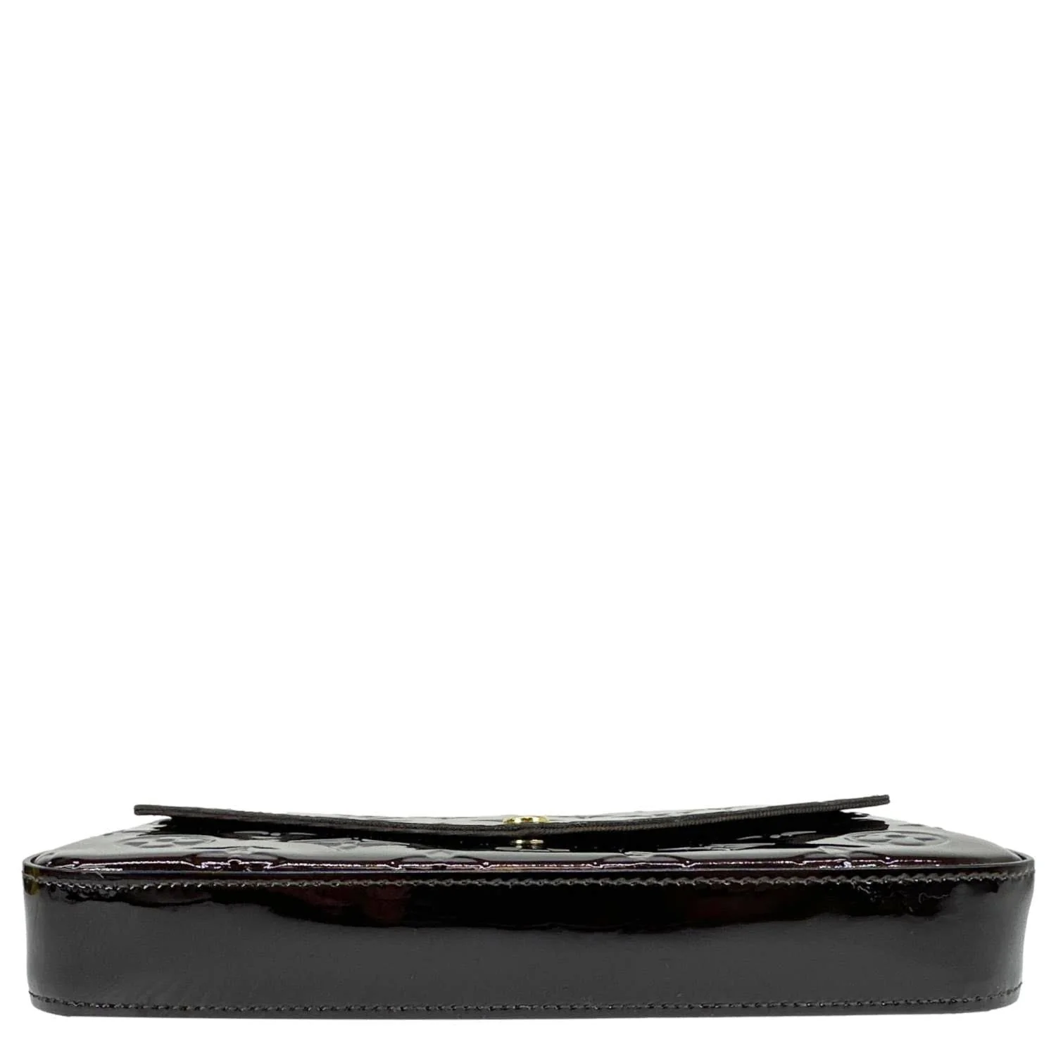 LOUIS VUITTON Felicie Pochette Monogram Vernis Shoulder Bag Amarante - Image 10