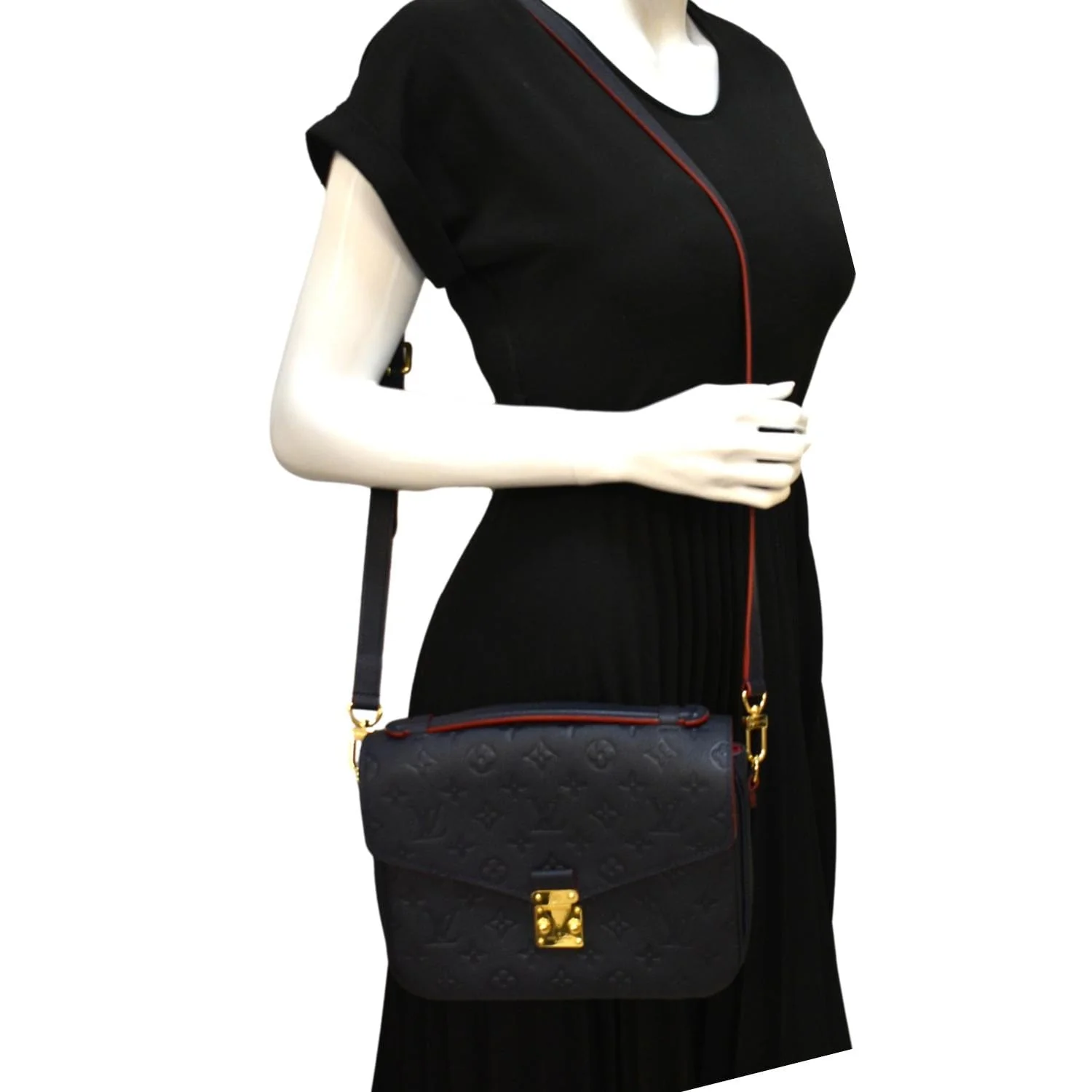 LOUIS VUITTON Metis Pochette Empreinte Leather Crossbody Bag Navy Blue - Image 2