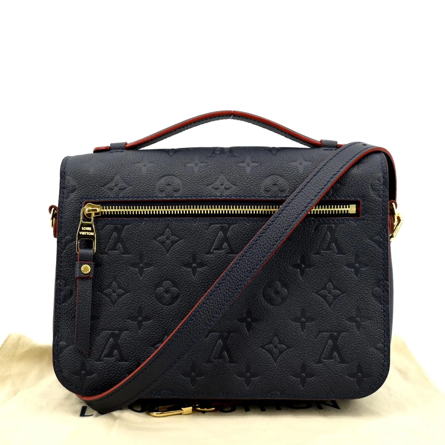 LOUIS VUITTON Metis Pochette Empreinte Leather Crossbody Bag Navy Blue - Image 3