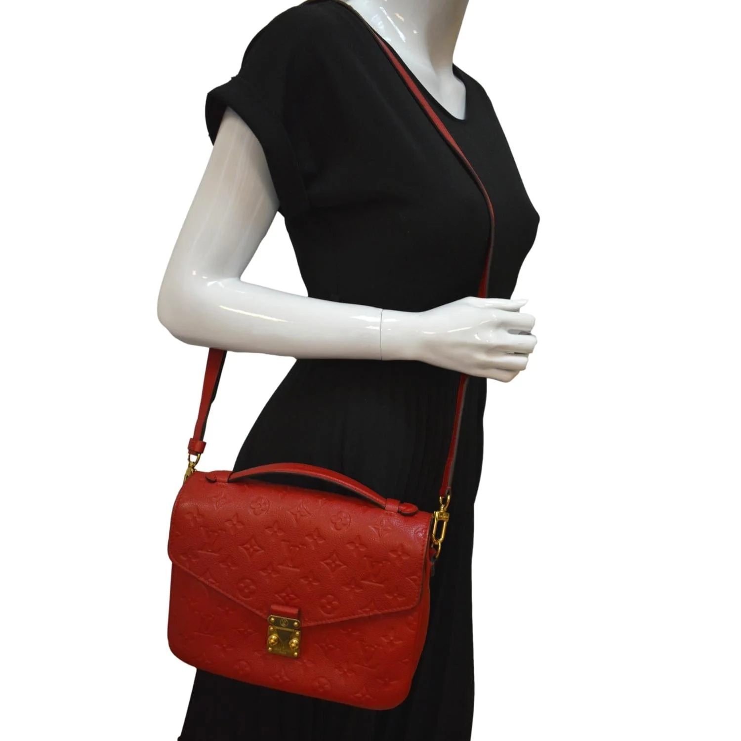 LOUIS VUITTON Metis Pochette Empreinte Leather Crossbody Bag Red - Image 2