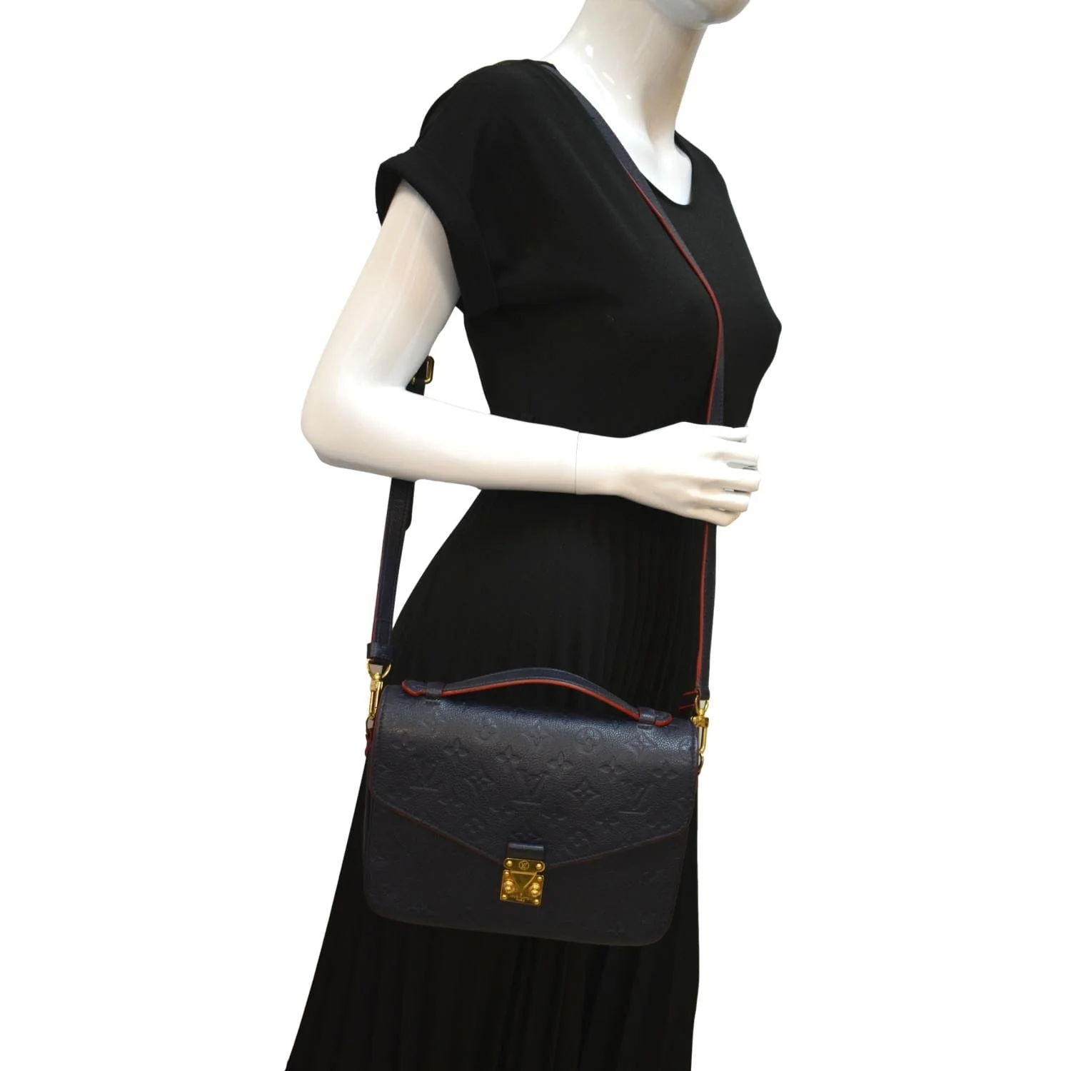 LOUIS VUITTON Metis Pochette Empreinte Leather Crossbody Bag Navy Blue - Image 2