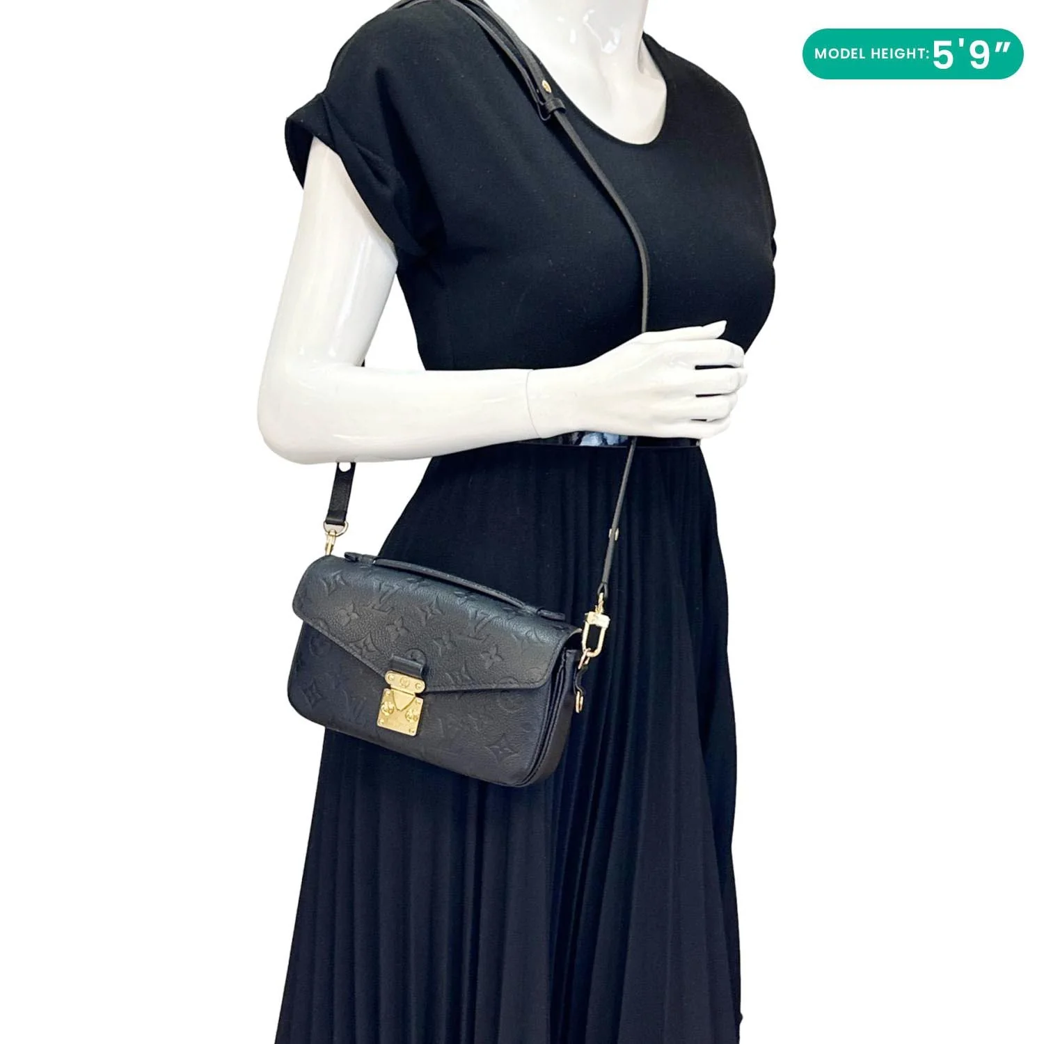 LOUIS VUITTON Metis East West Pochette Empreinte Leather Crossbody Bag Black - Image 2
